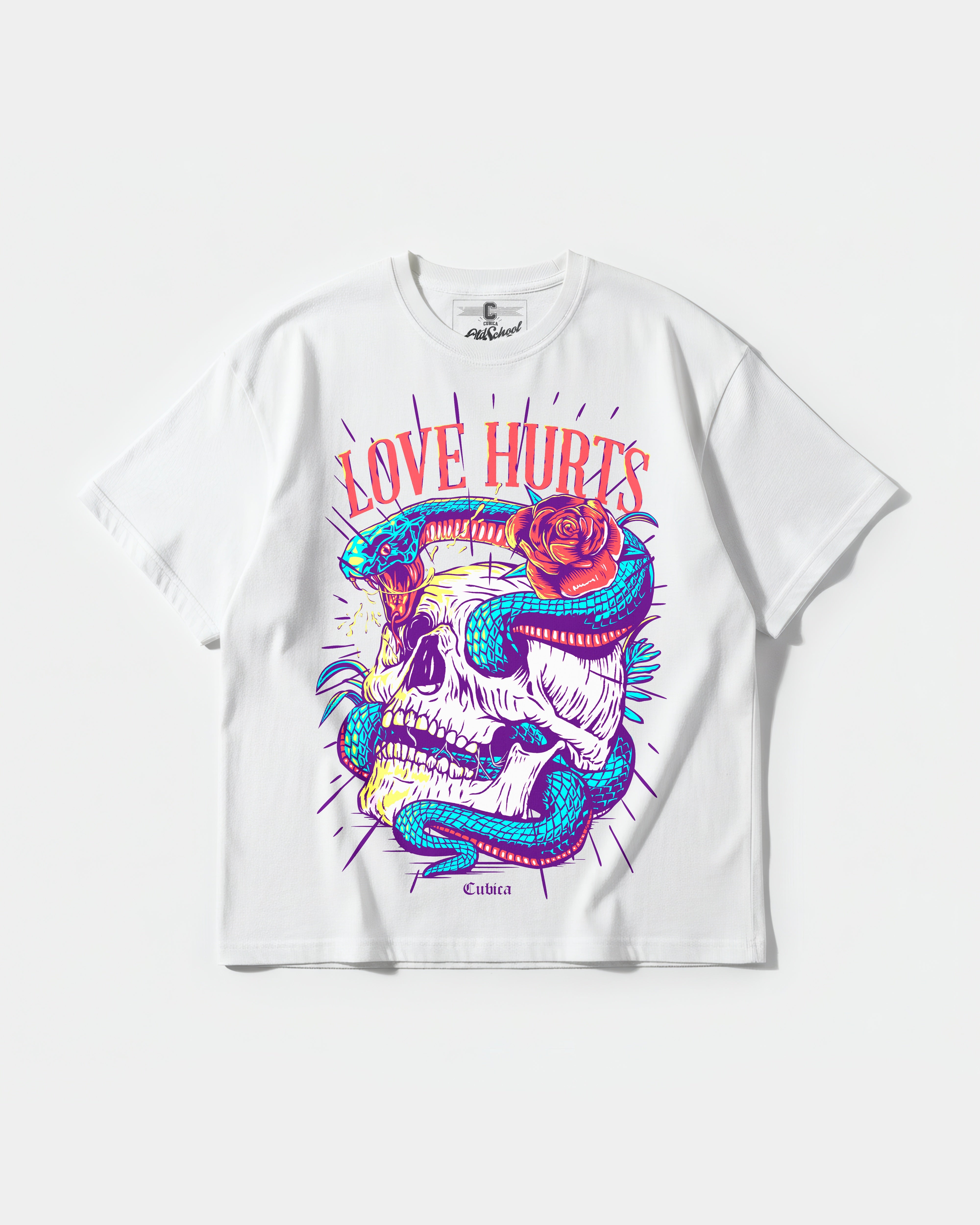 Camiseta Cubica Love Hurts Big Oversize Blanco