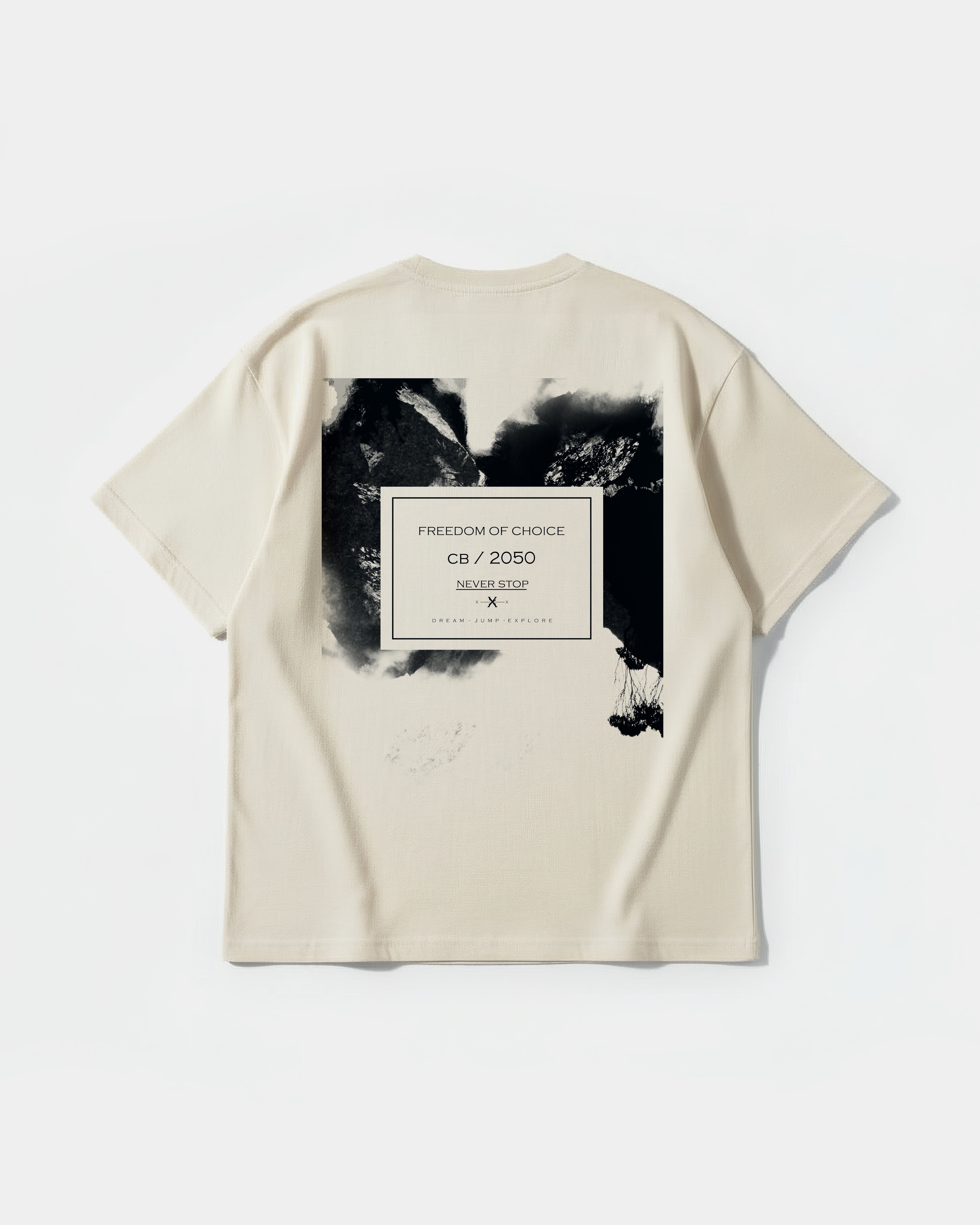 Camiseta Freedom Of Choice Big Back Oversize Basic Beige