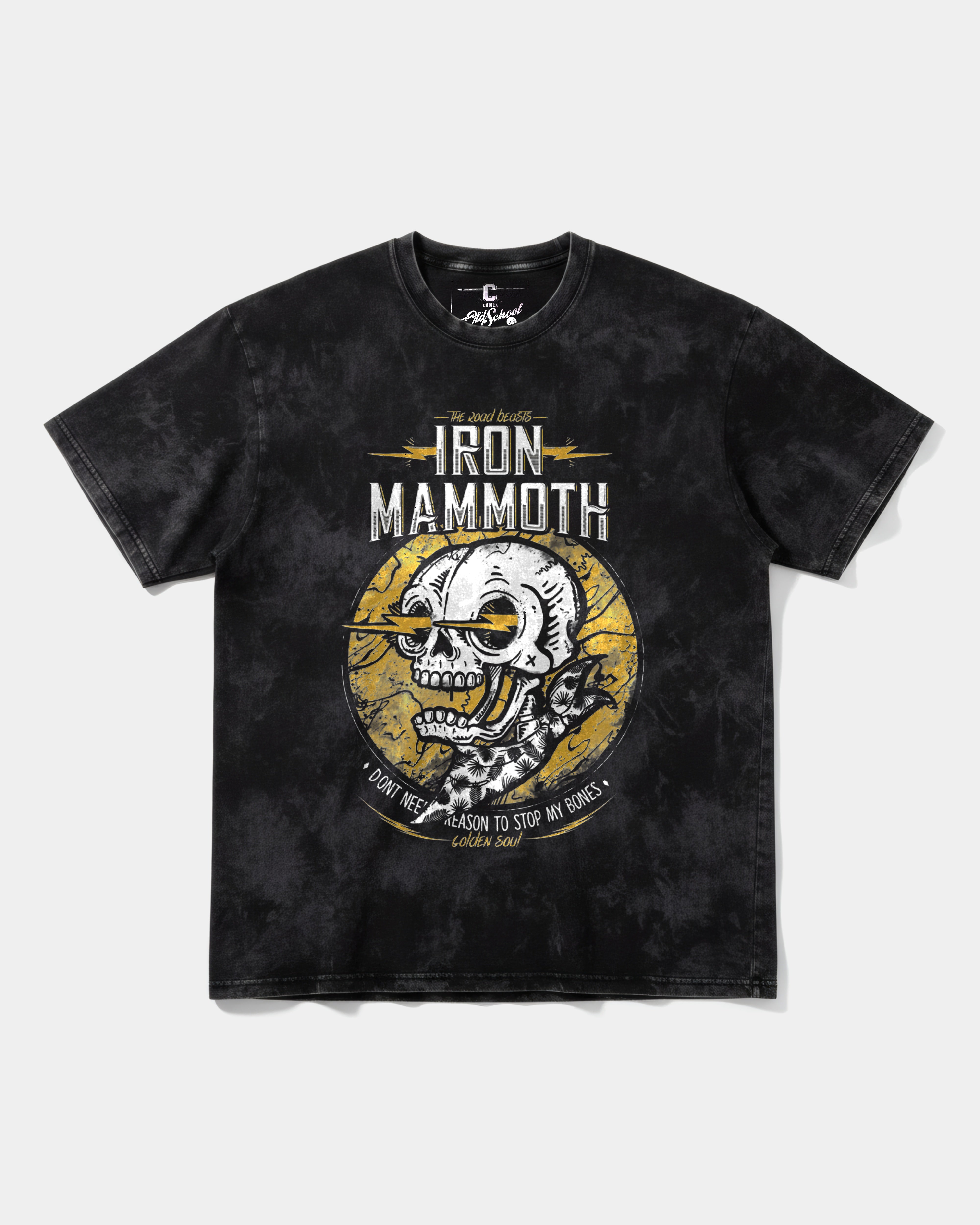 Camiseta Iron Mammoth Big Front Oversize Acid Negro