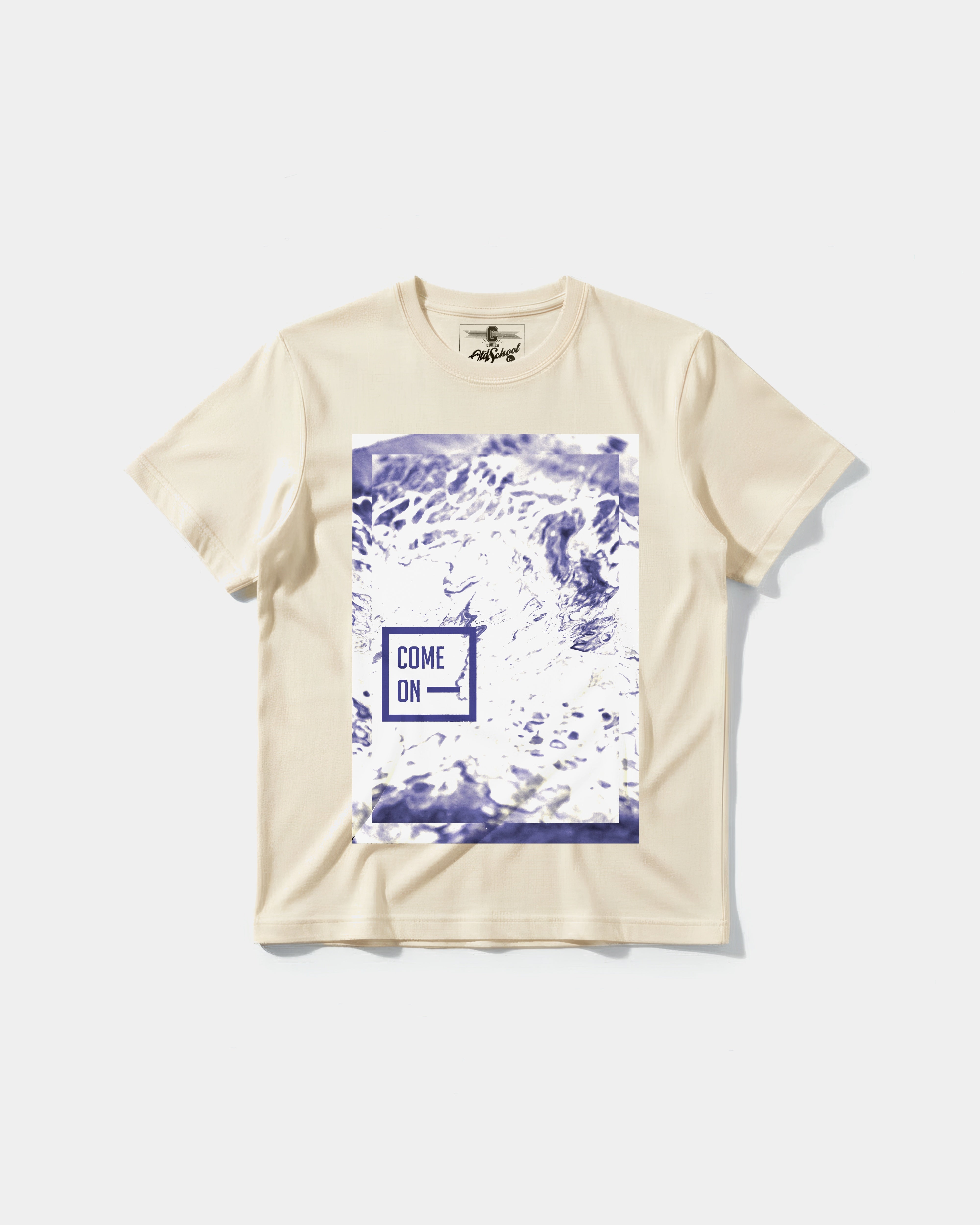 Camiseta Come Con Big Front Regular Basic Beige