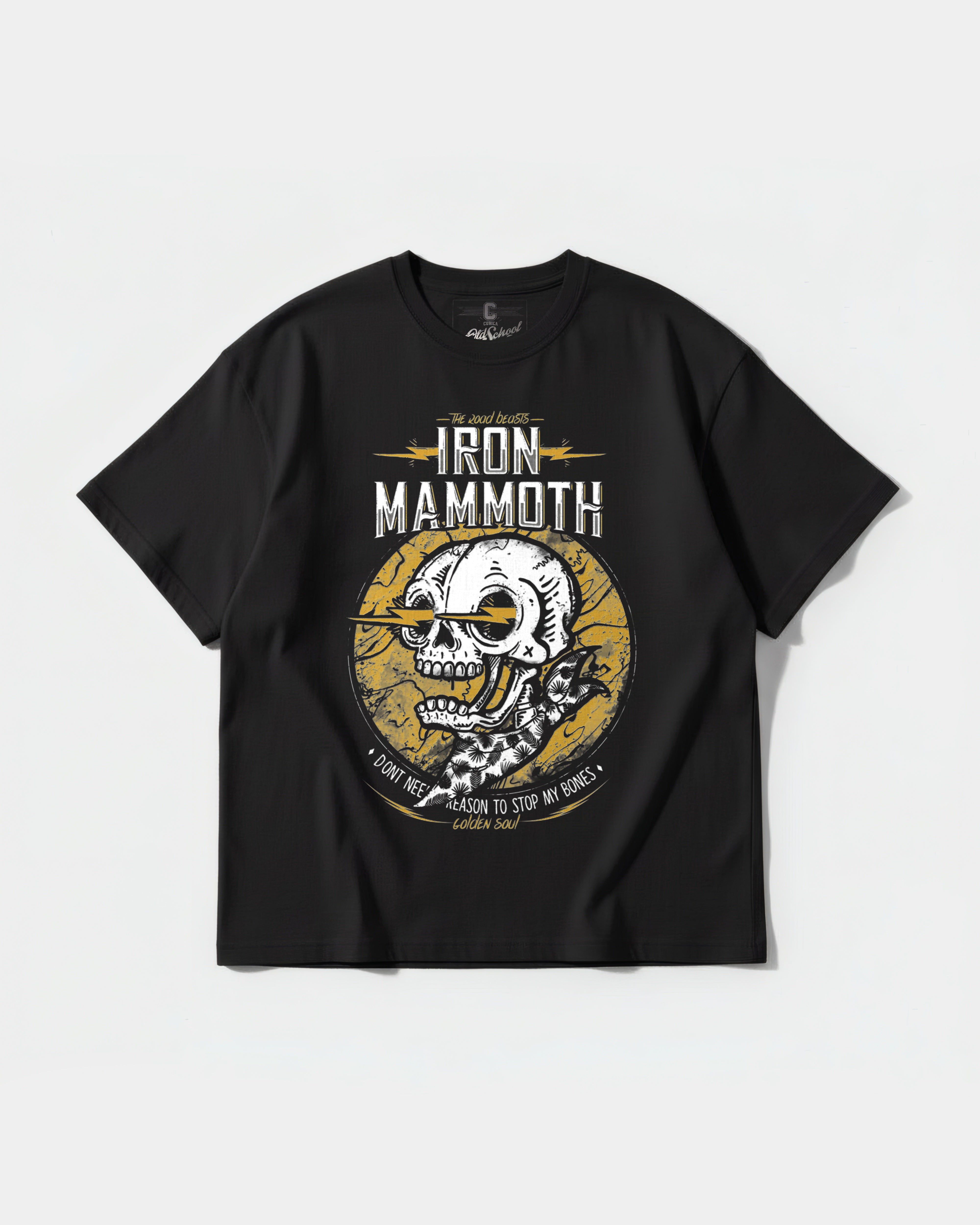Camiseta Iron Mammoth Big Front Oversize Basic Negro