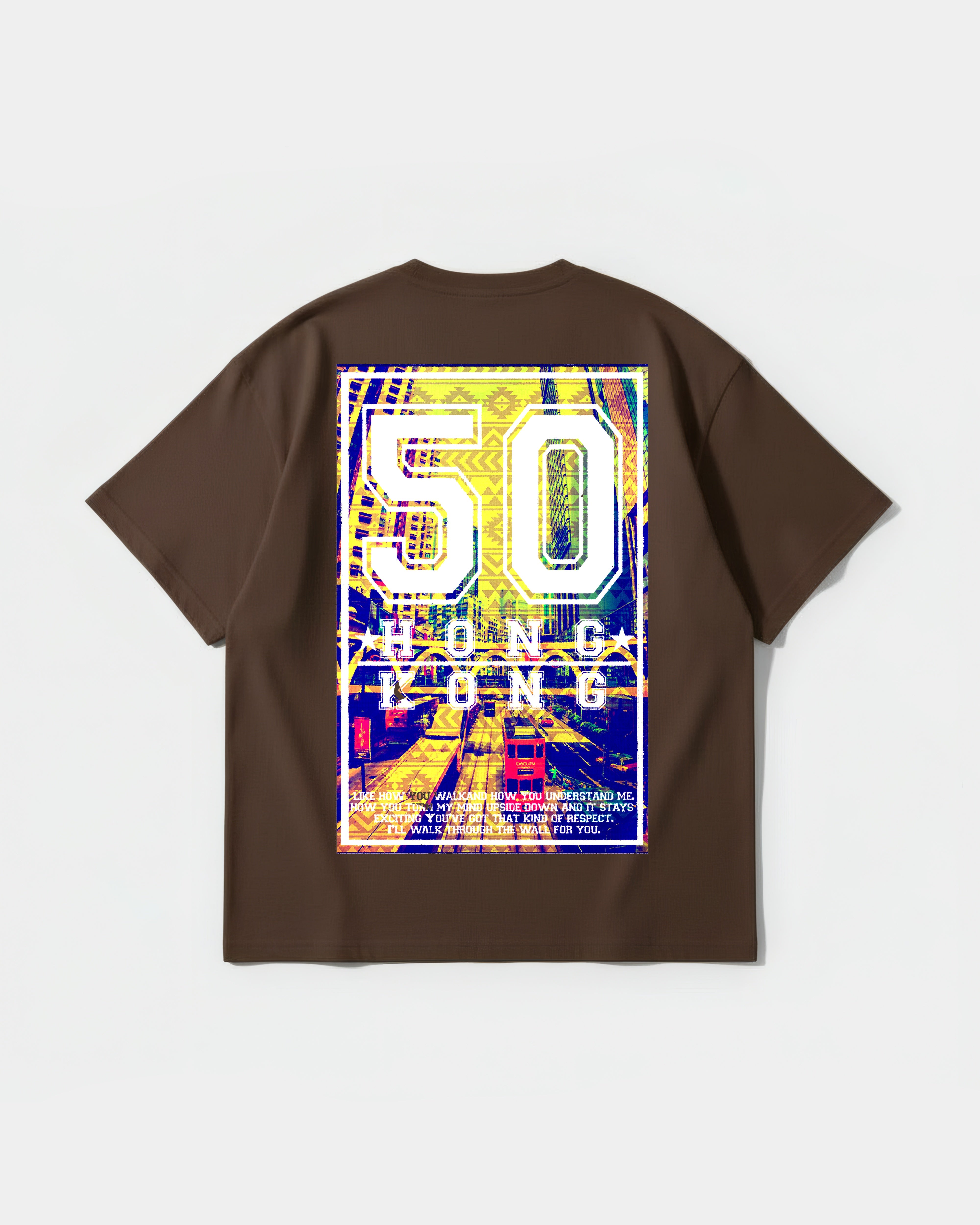 Camiseta Hong Kong Big Back Oversize Basic Marron