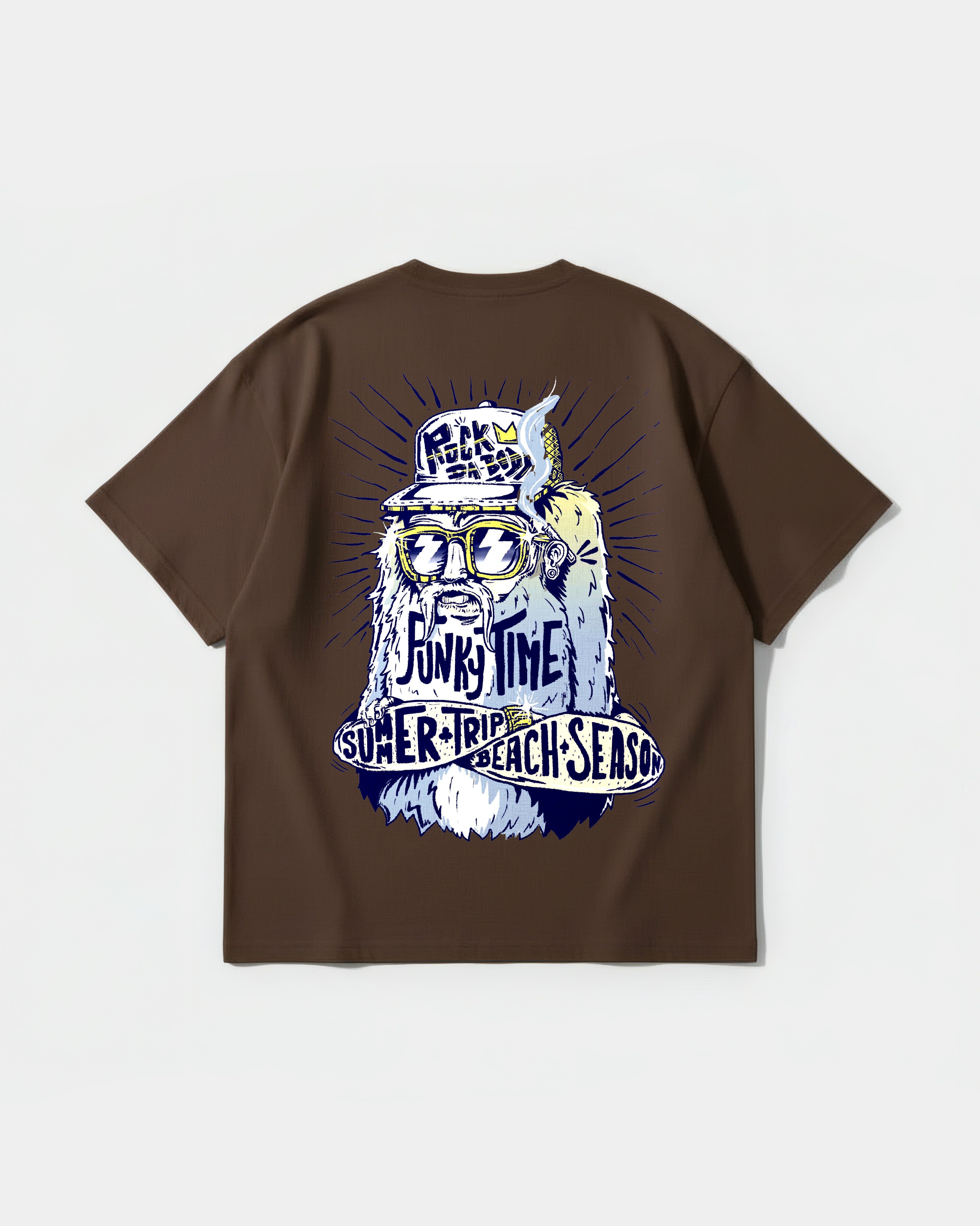 Camiseta Rock Da Body Pocket Front Oversize Basic Marron