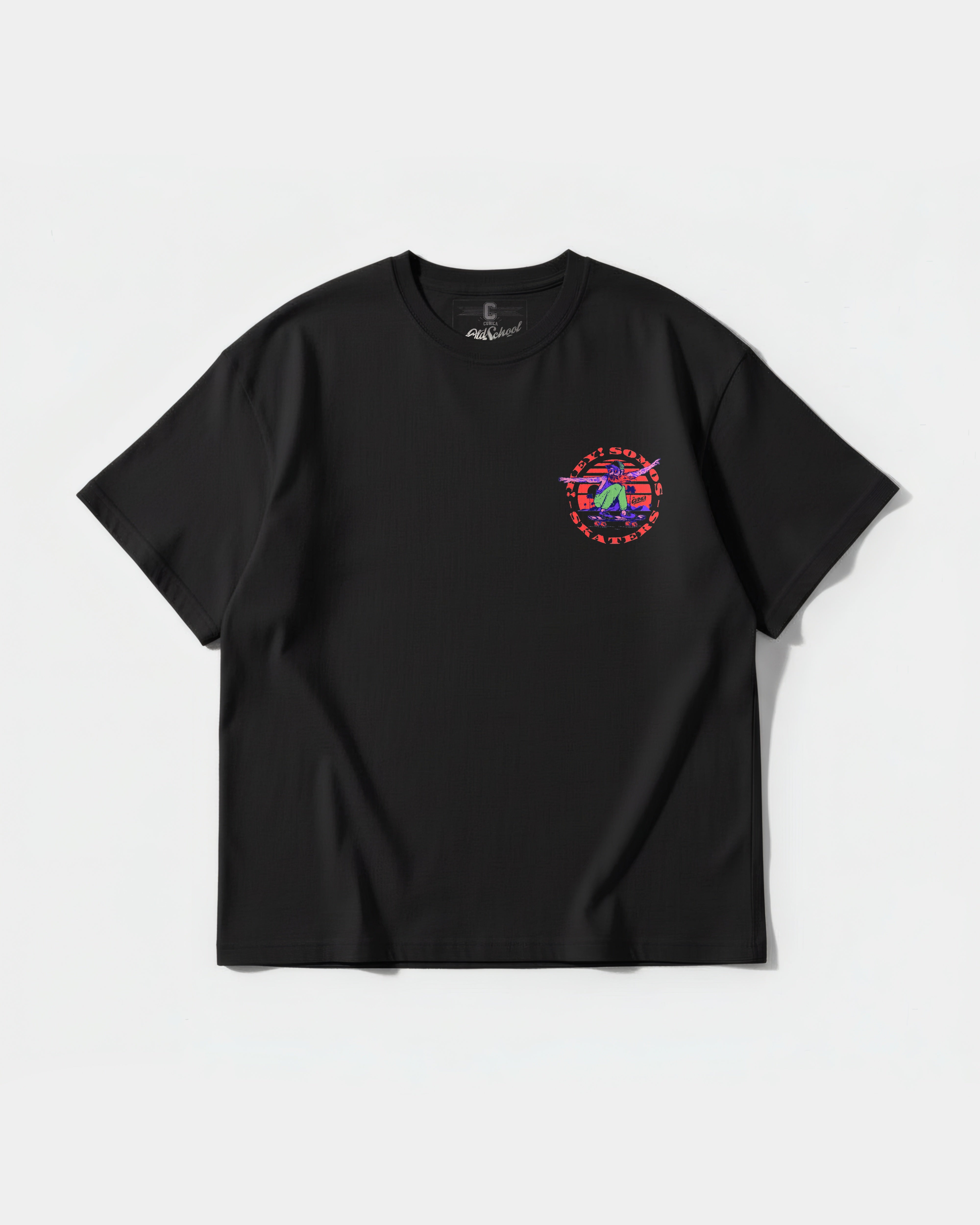 Camiseta Somos Skaters Big Front Oversize Basic Negro