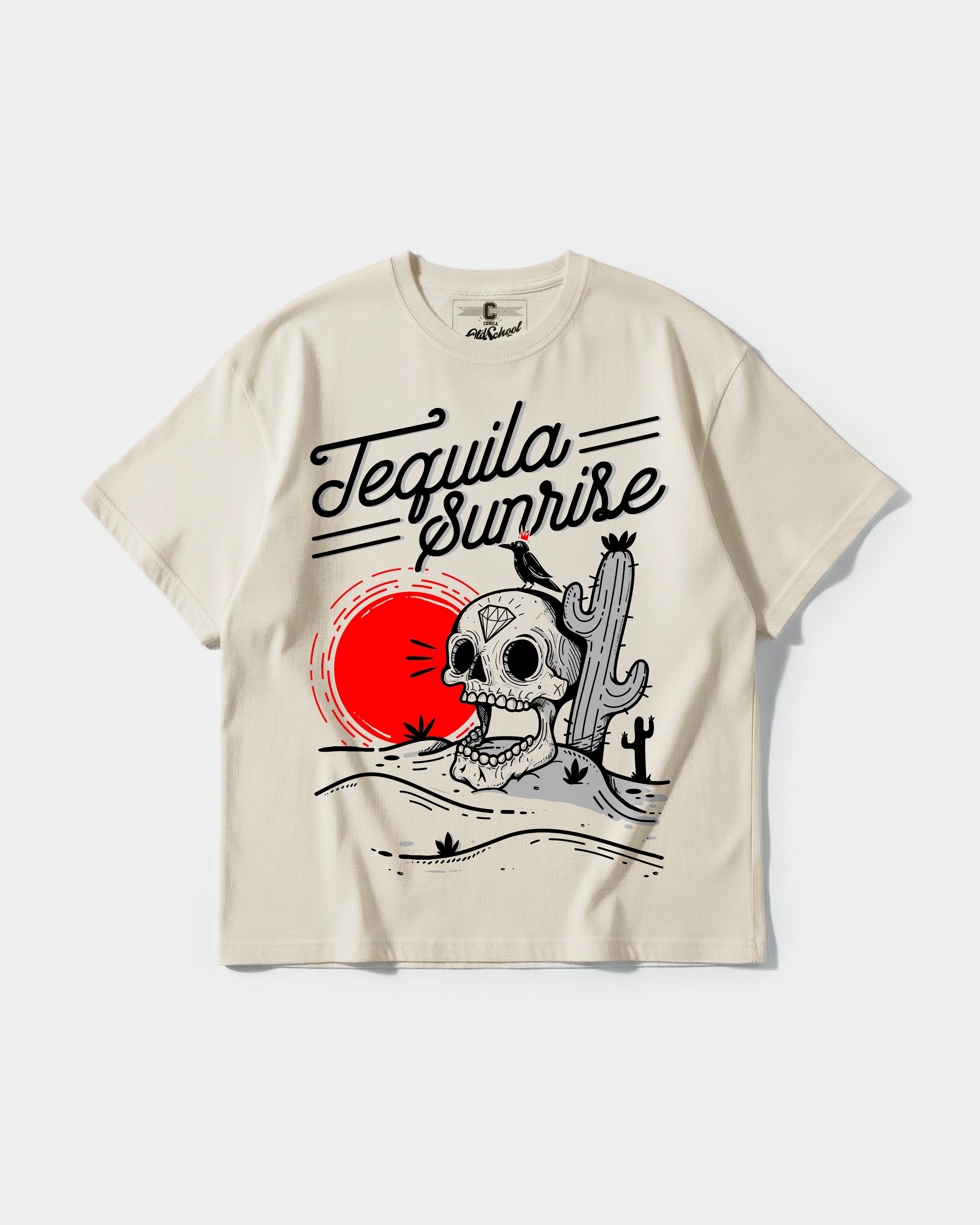 Camiseta Tequila Sunrise Big Front Oversize Basic Beige
