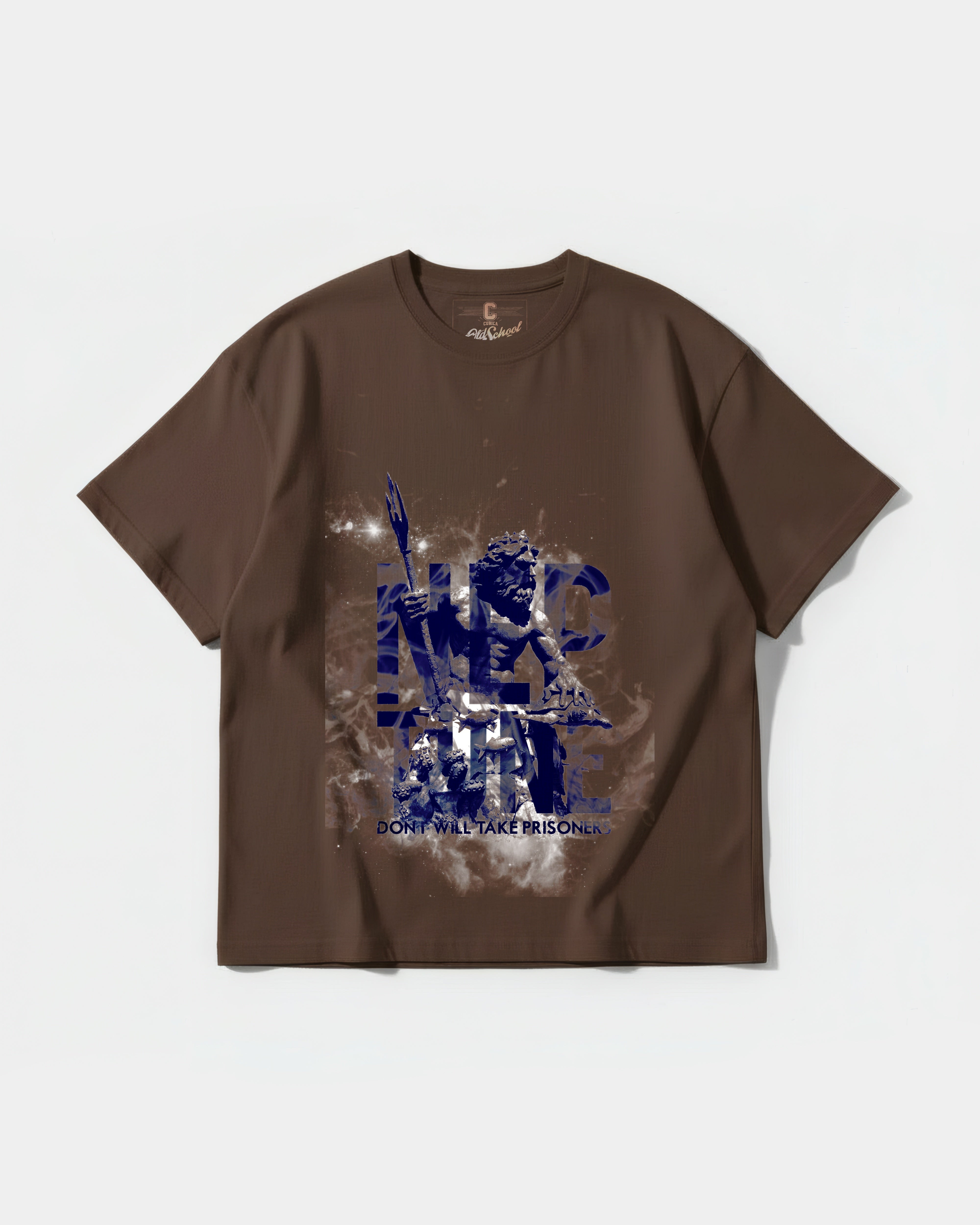 Camiseta Poseidon Big Front Oversize Basic Marron