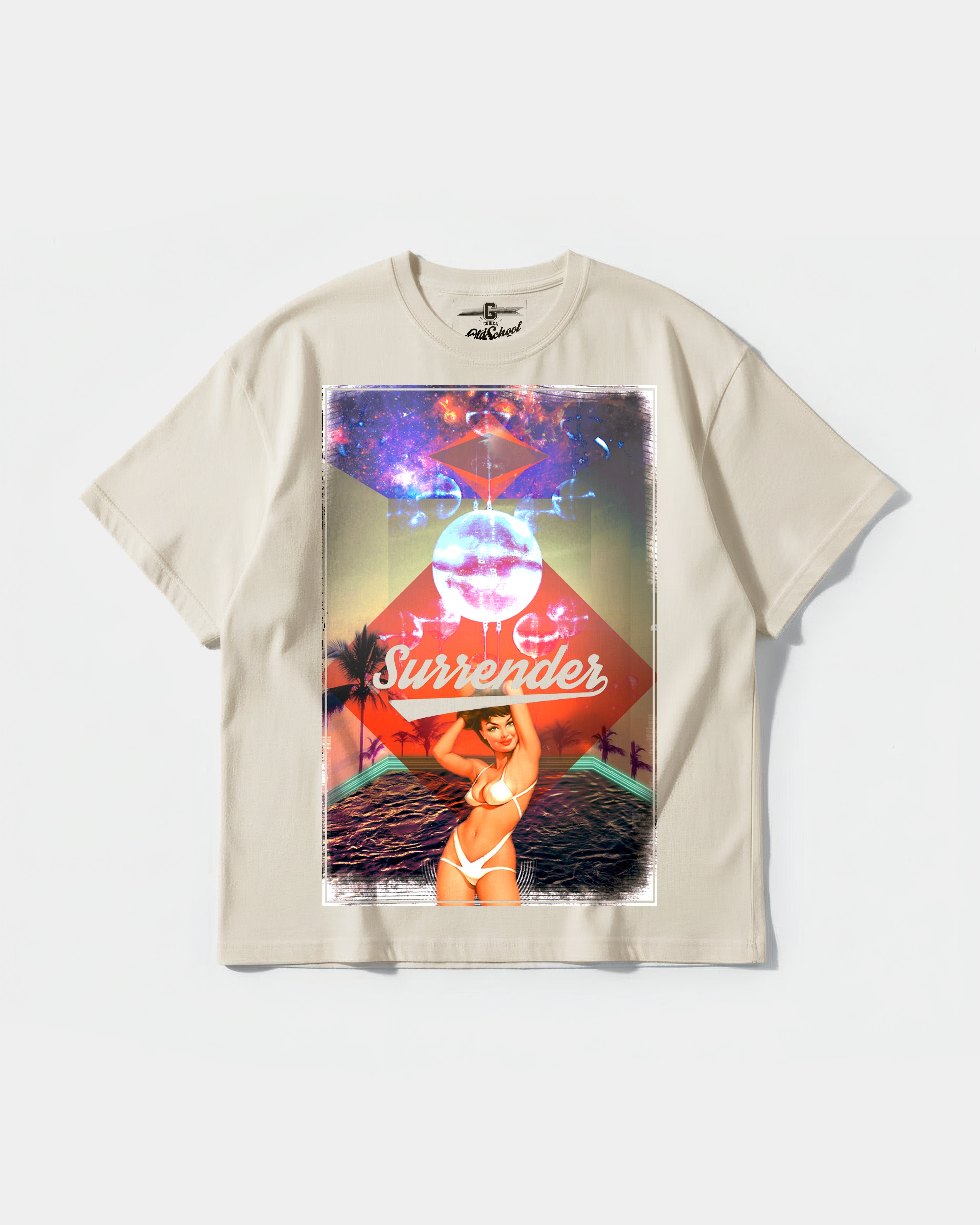 Camiseta Surrender Big Front Oversize Basic Beige