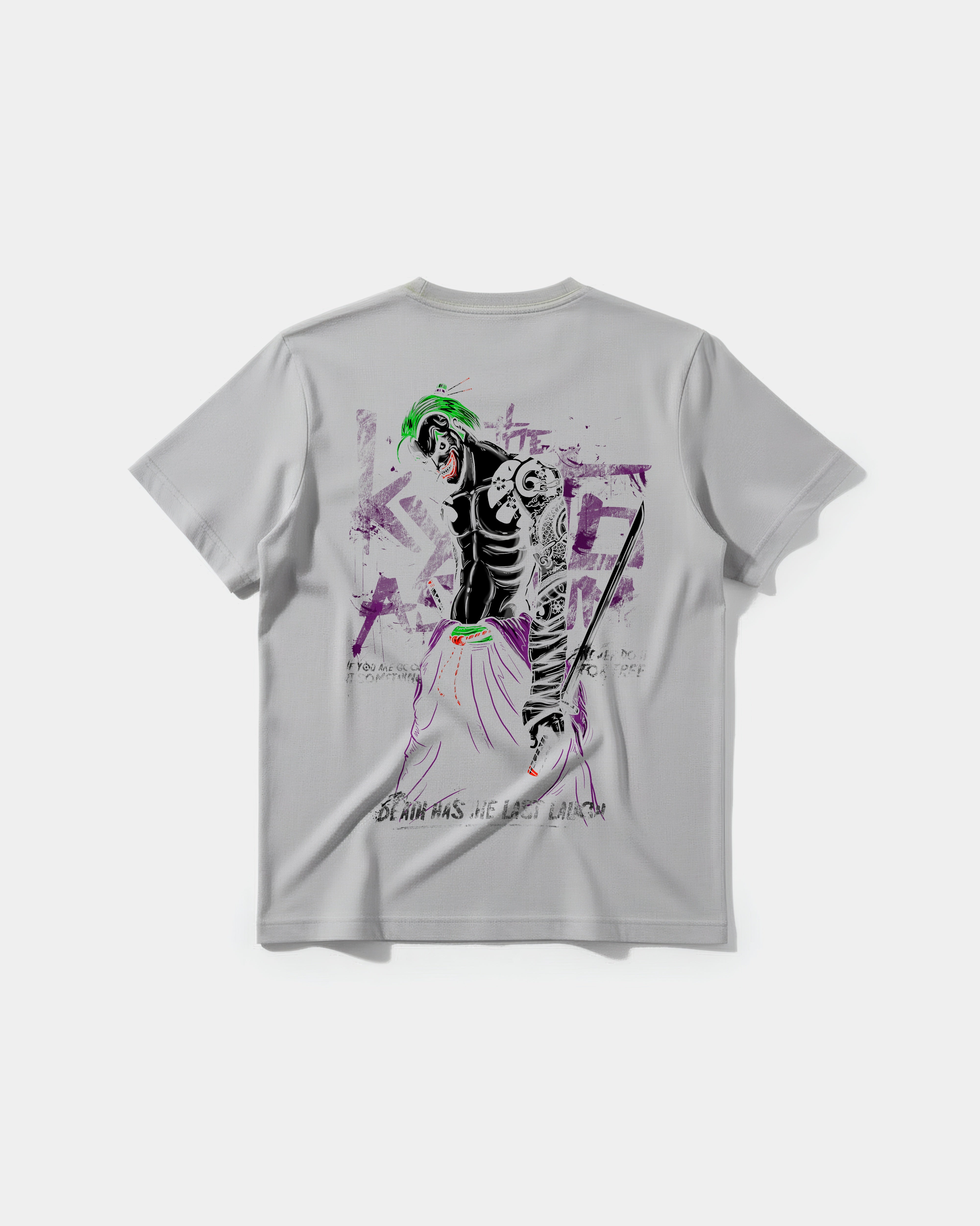 Camiseta Joker Yakuza White Big Back Regular Basic Gris