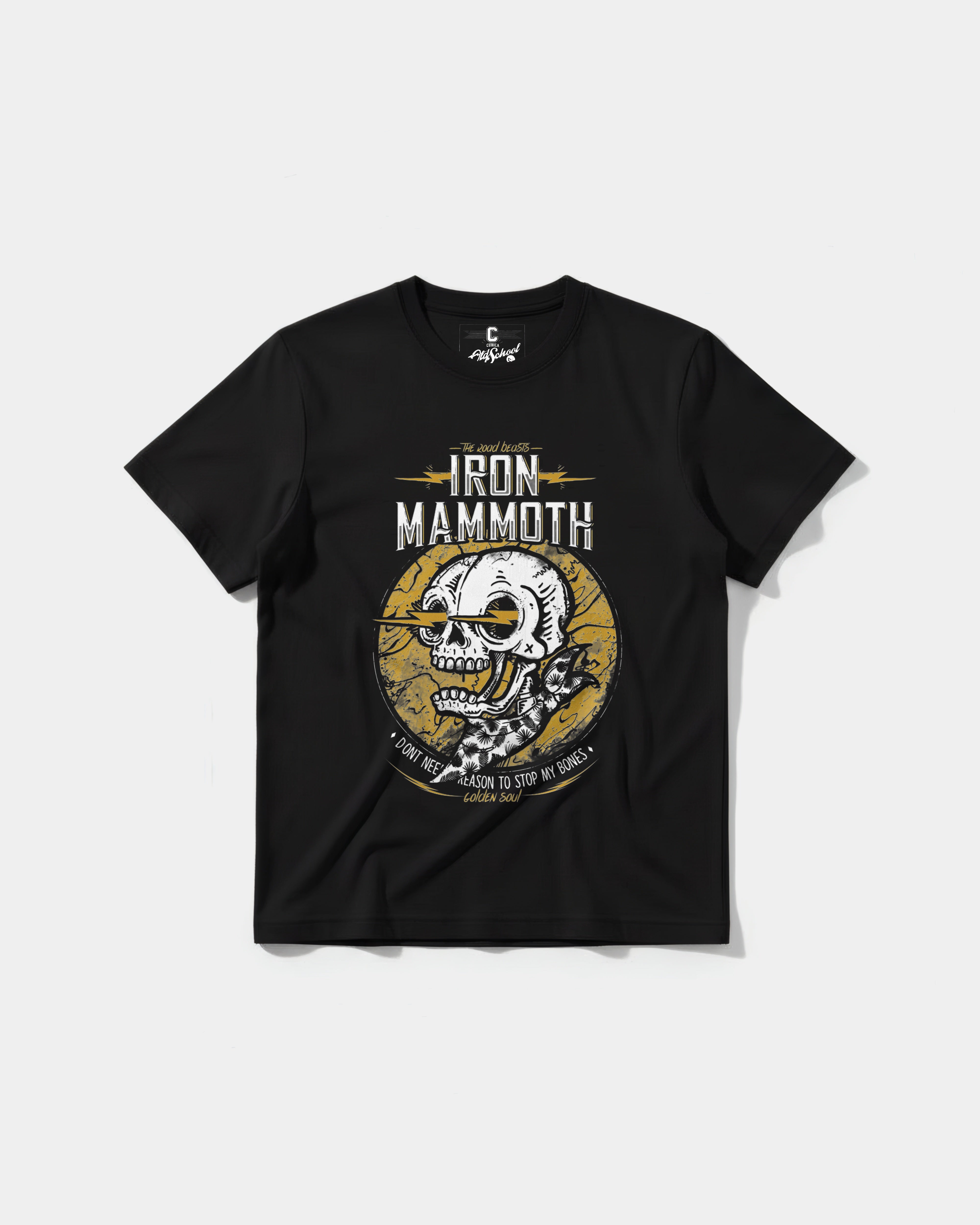 Camiseta Iron Mammoth Big Front Regular Basic Negro
