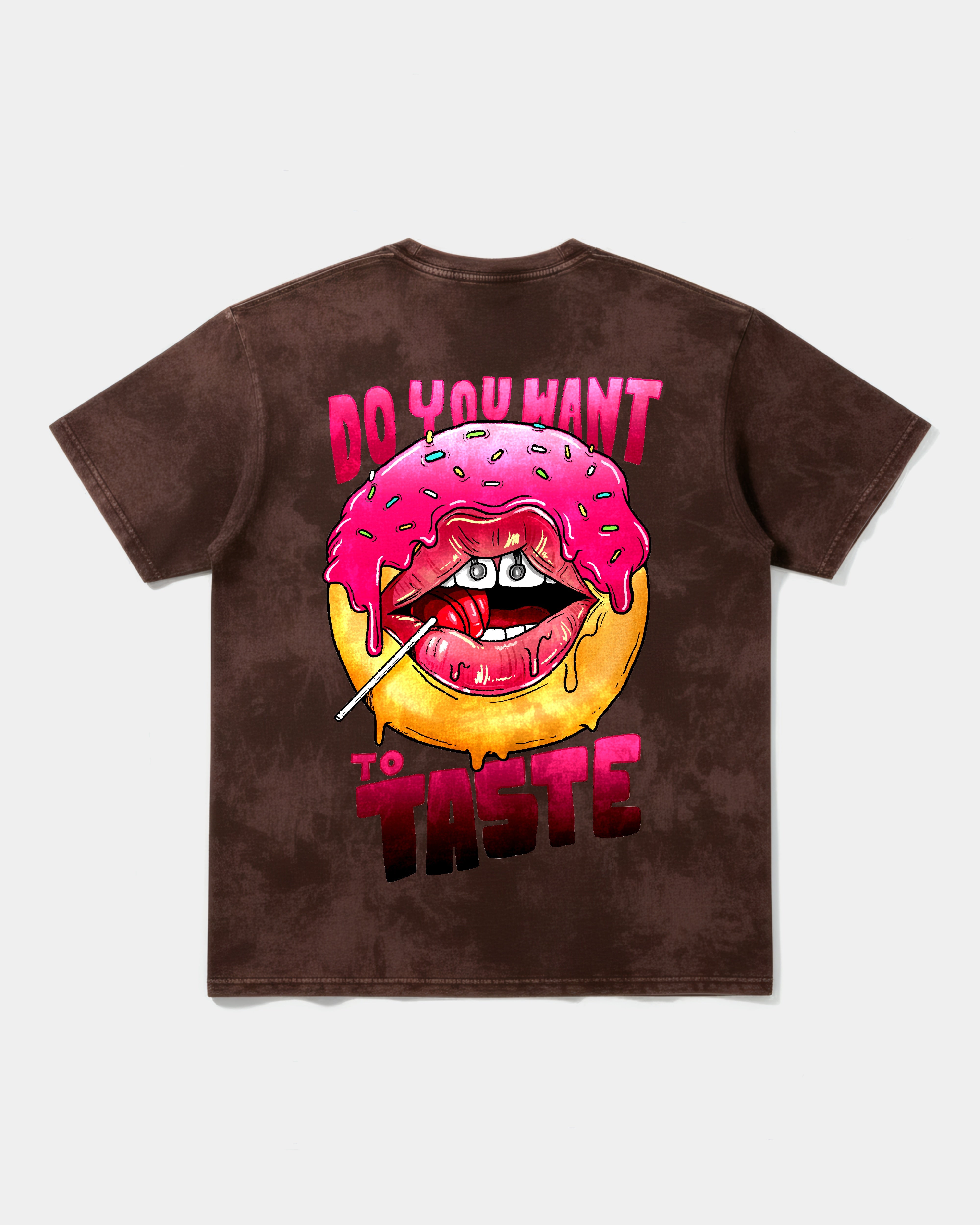 Camiseta Do You Want Pocket Oversize Front Acid Marron