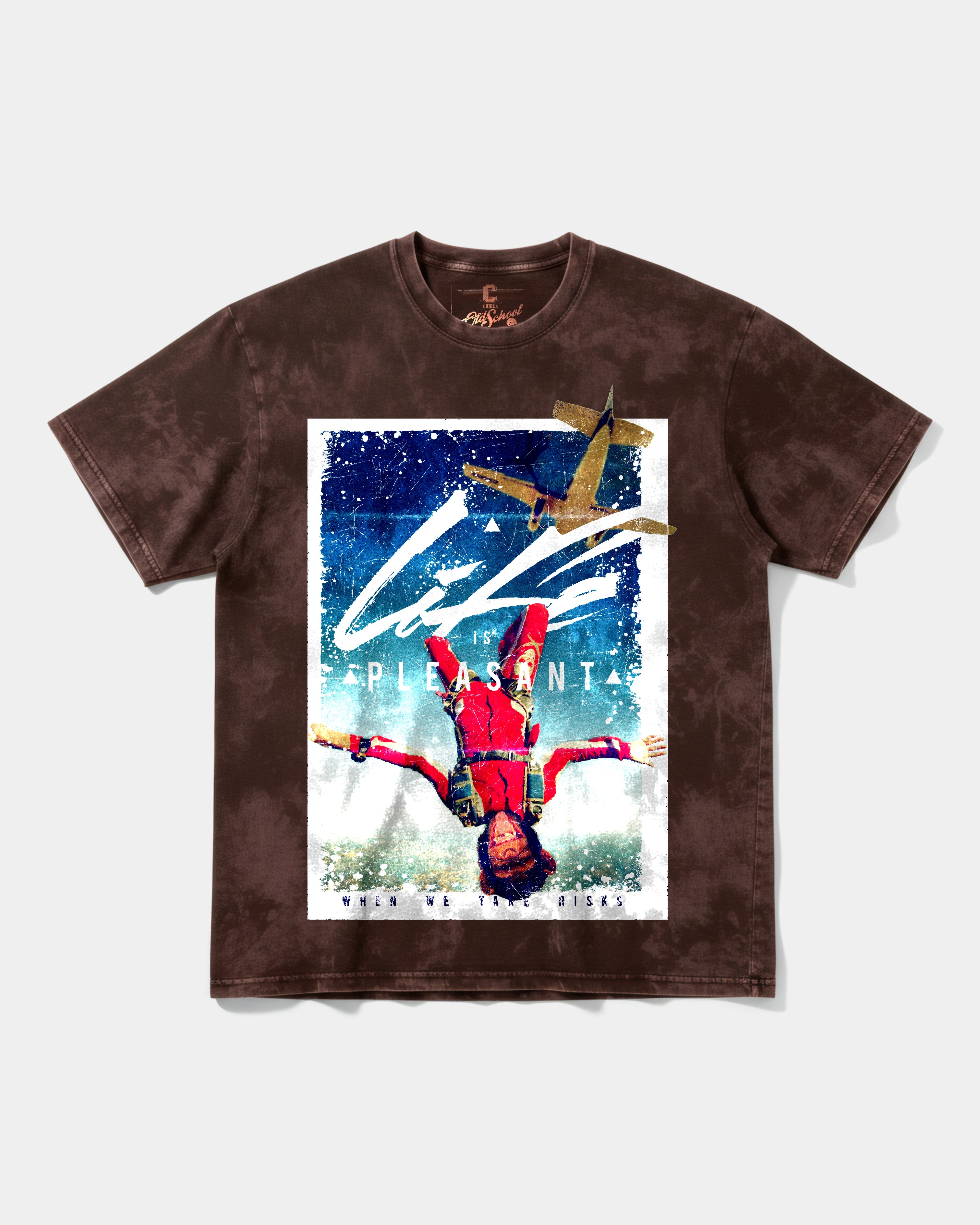 Camiseta Life Is Pleasant Big Front Oversize Acid Marron