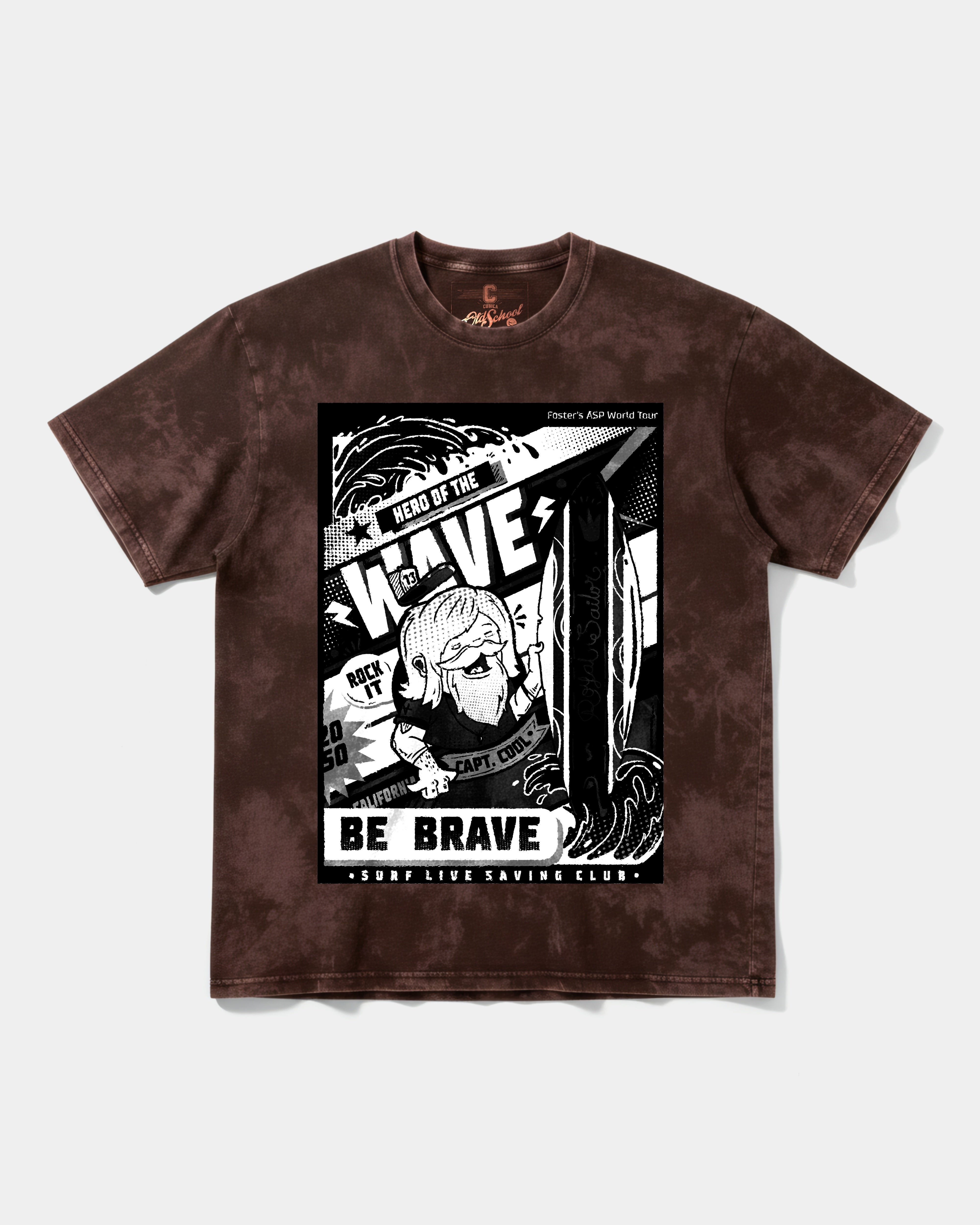 Camiseta Hero Of The Wave Big Front Oversize Acid Marron