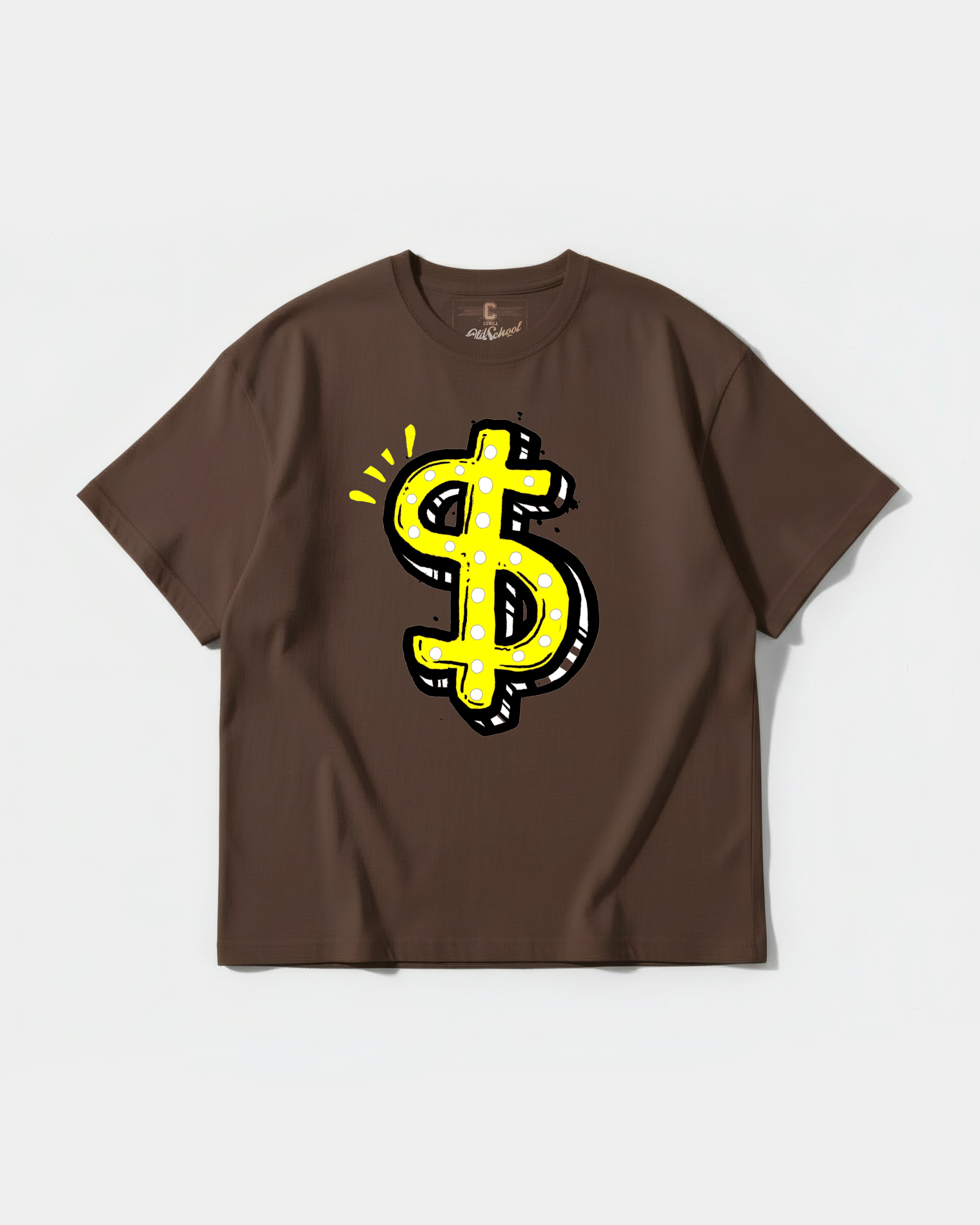 Camiseta Money Money Big Front Oversize Basic Marron