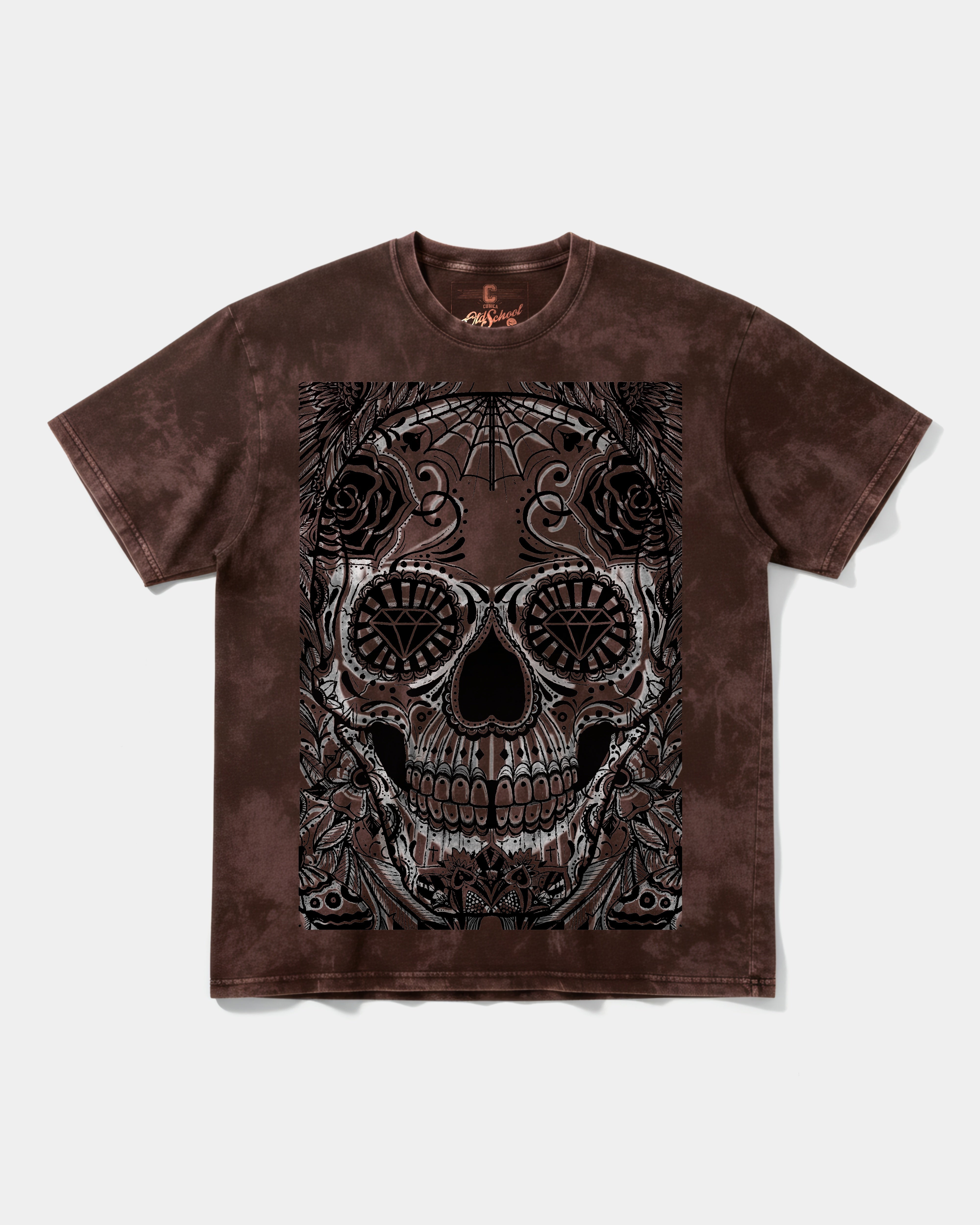 Camiseta Catrina Big Front Oversize Acid Marron