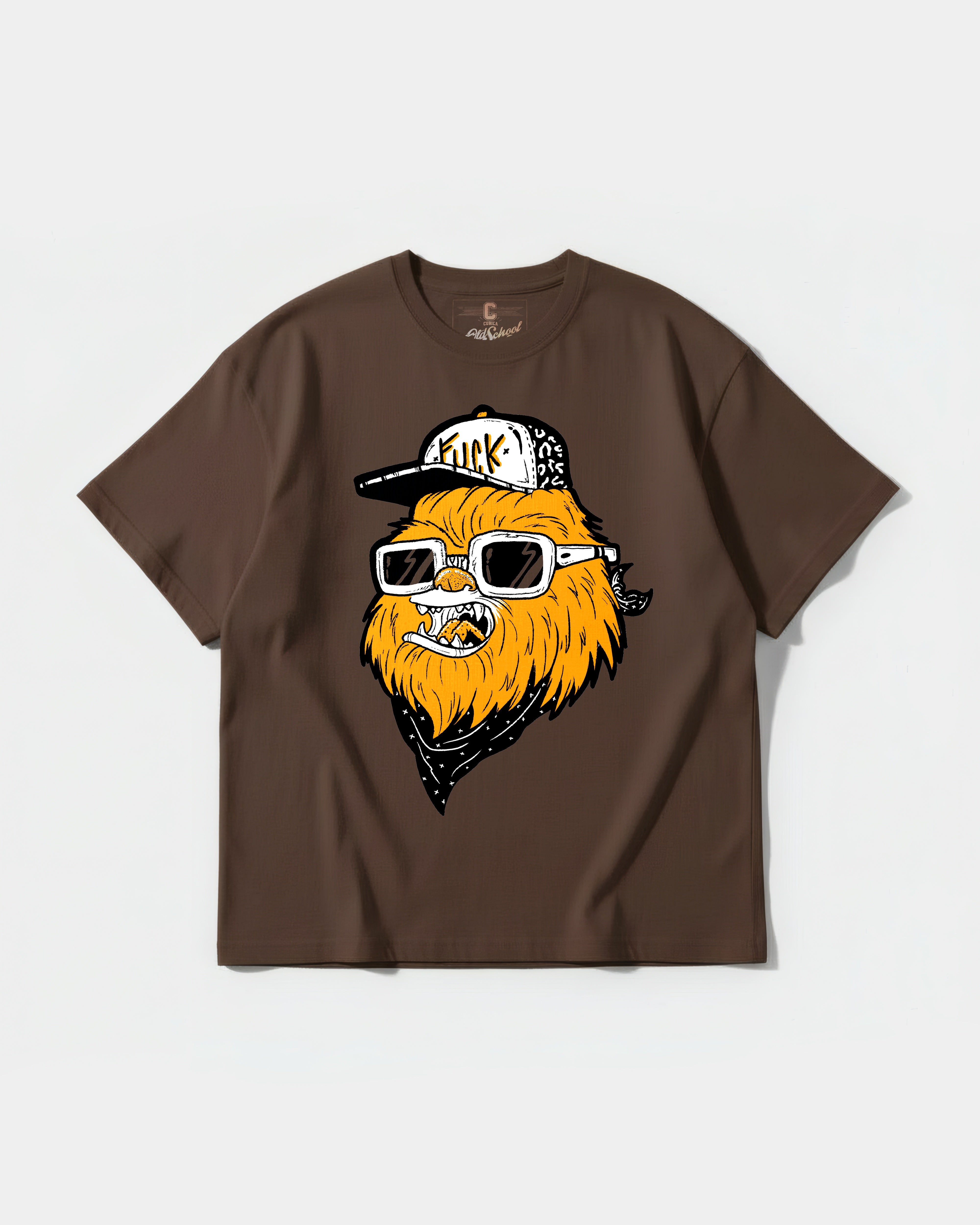 Camiseta Chewie Hippie Big Front Oversize Basic Marron