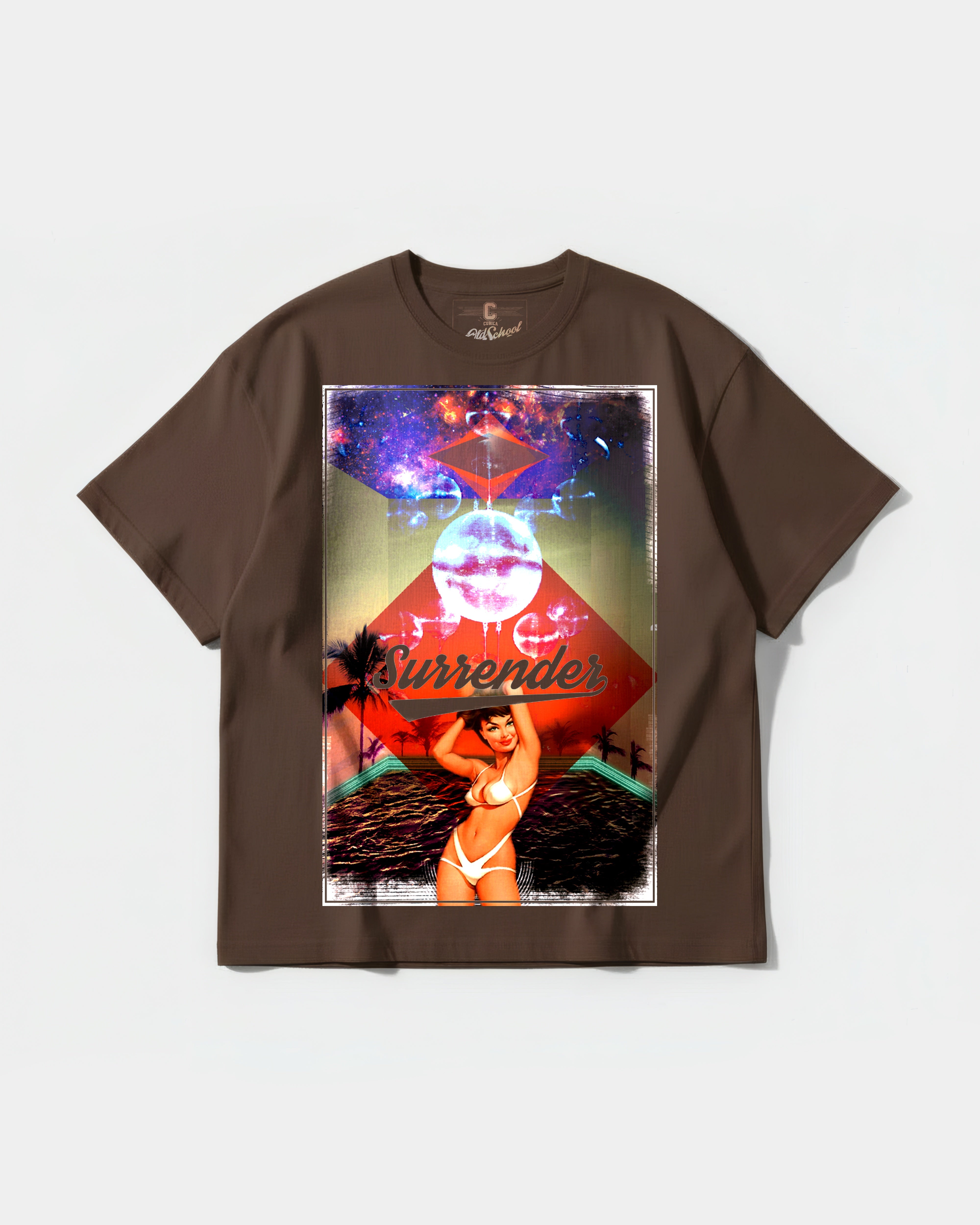 Camiseta Surrender Big Front Oversize Basic Marron