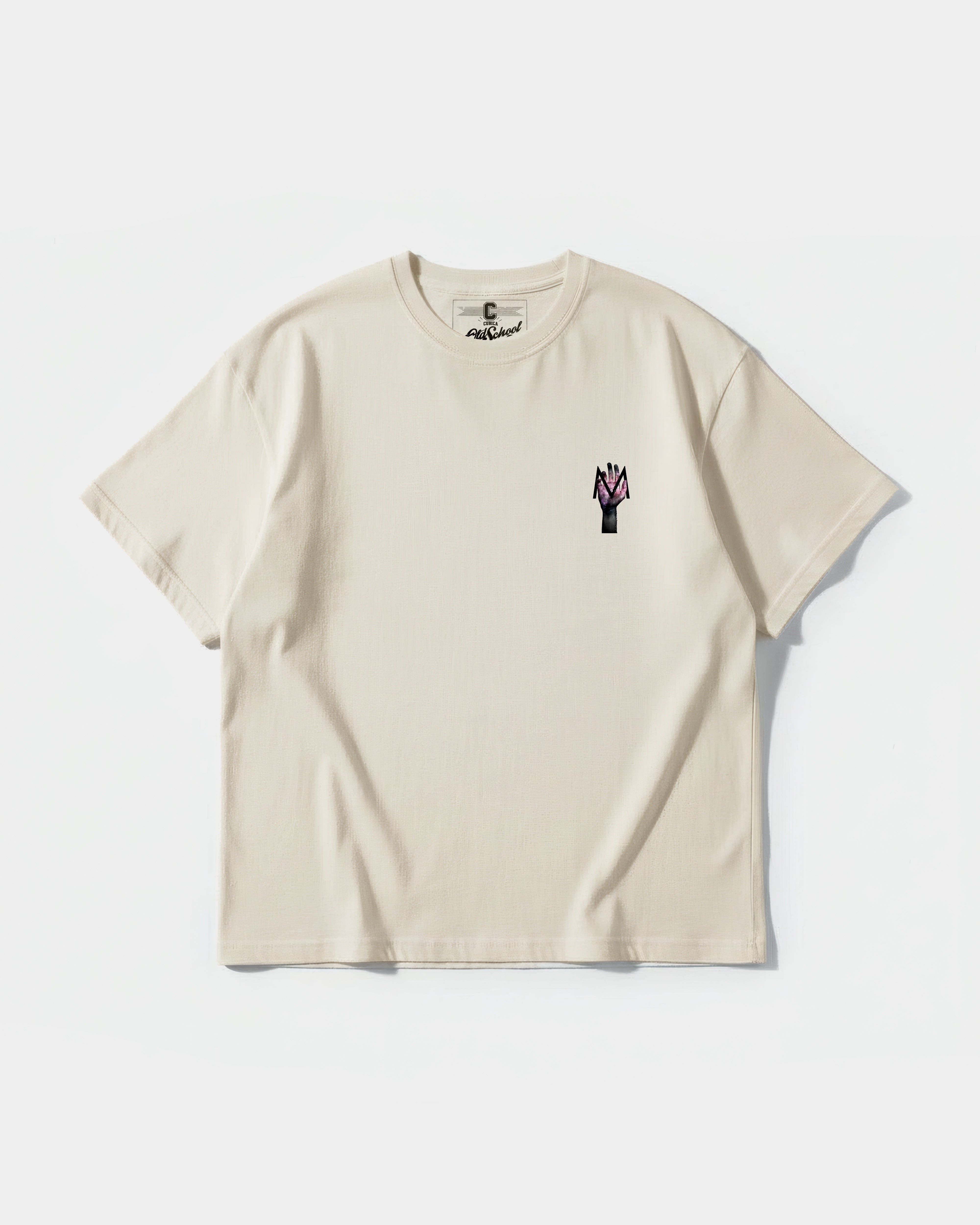 Camiseta Hands M Pocket Front Oversize Basic Beige