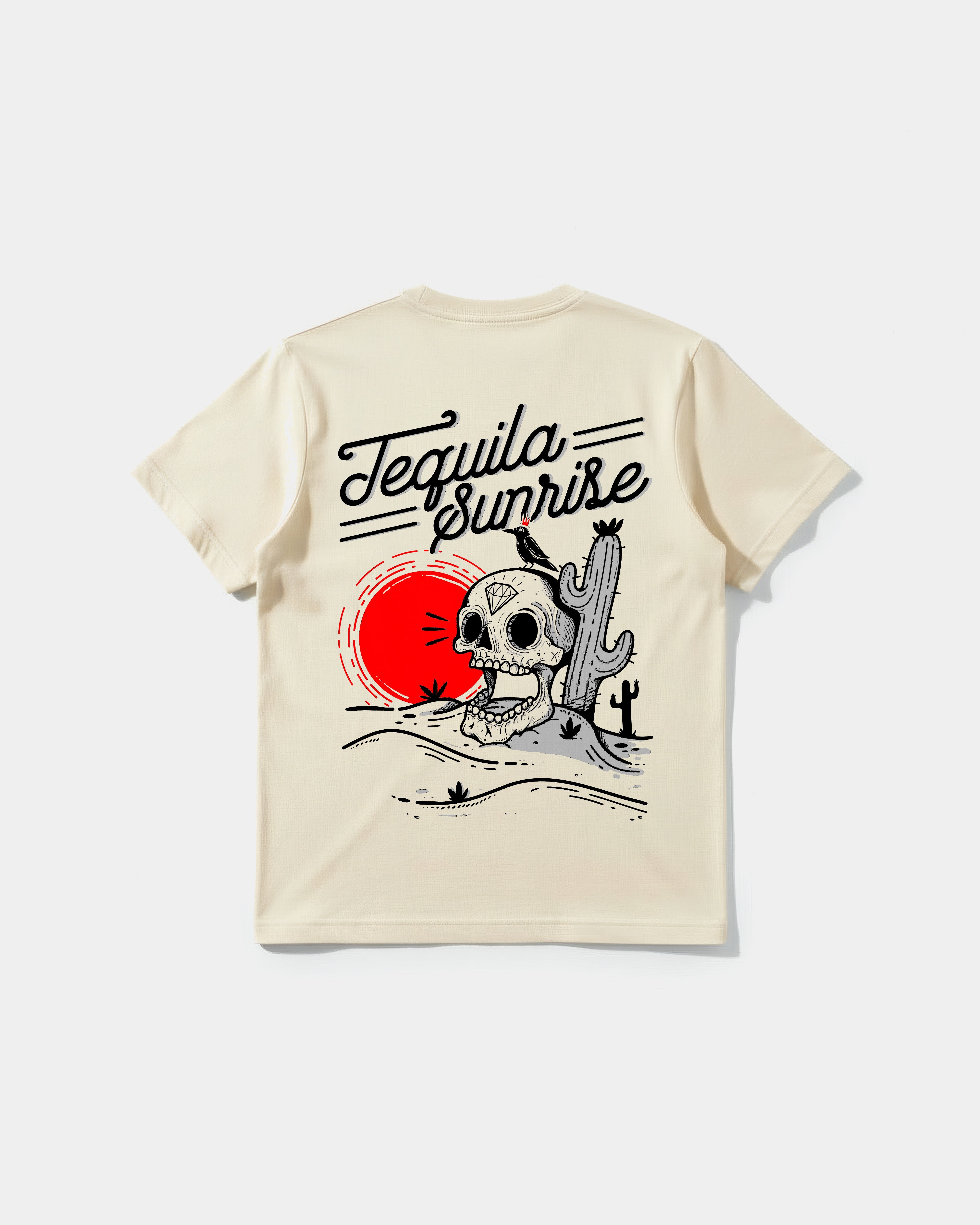 Camiseta Tequila Sunrise Pocket Front Regular Basic Beige
