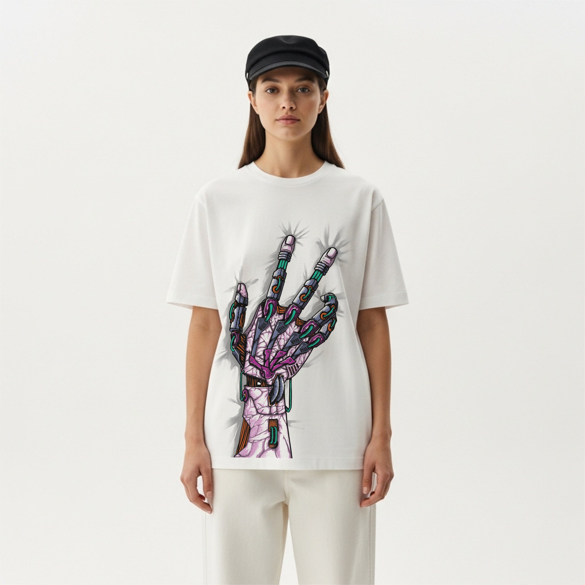 Camiseta Cubica IA Robot Hand Tech
