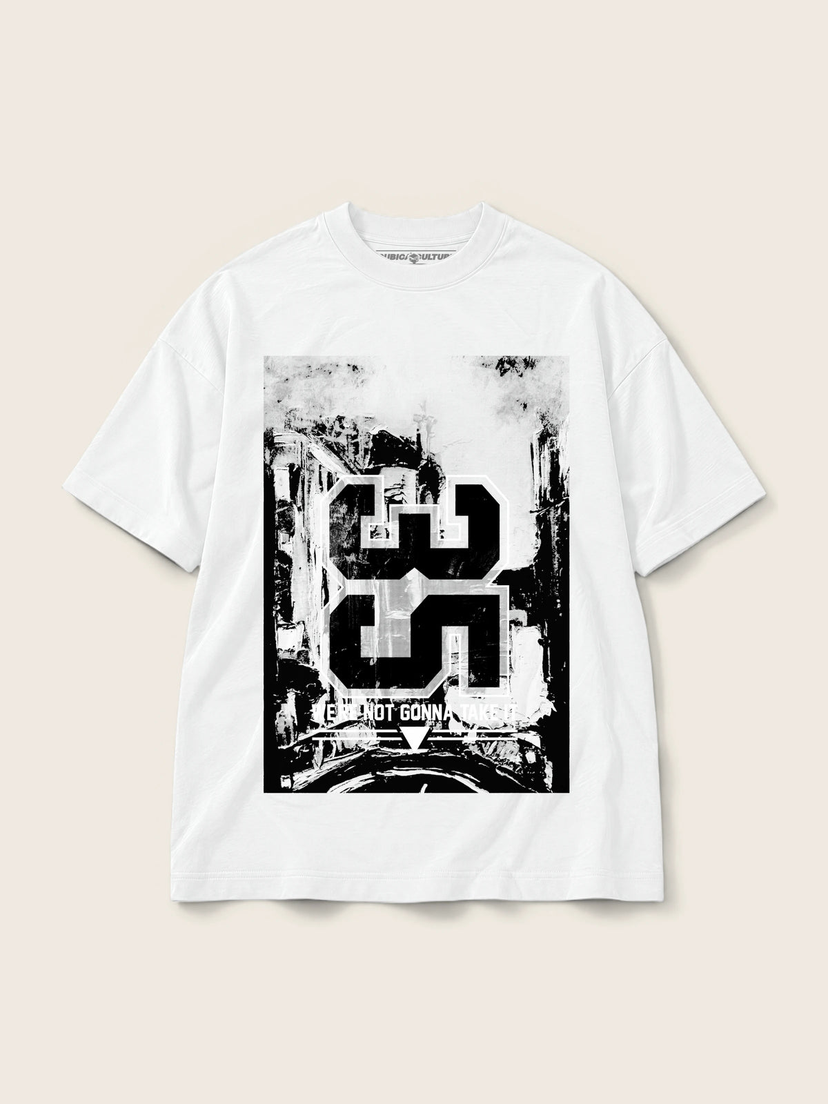 35 · Camiseta Semi Oversize 250g Blanco, blanco, estampado frente, vista frontal