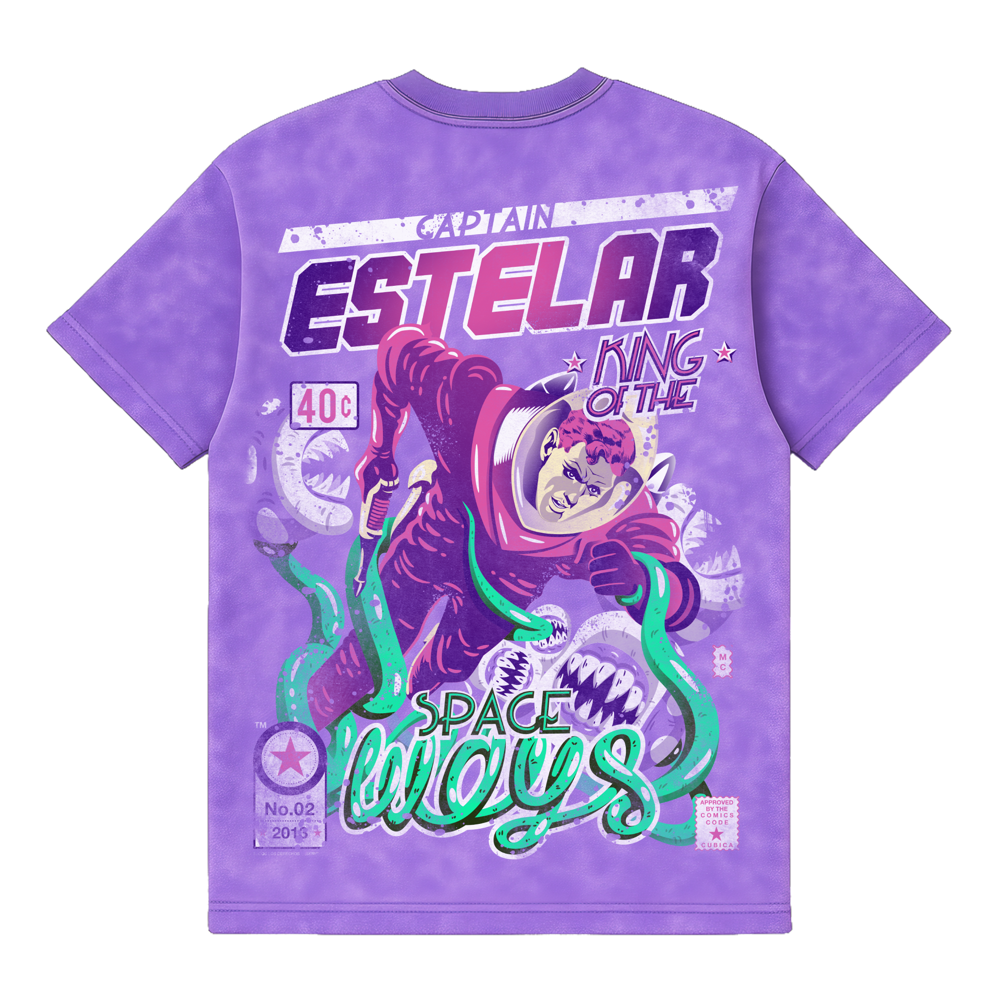 Camiseta Cubica Rey del Espacio Washed