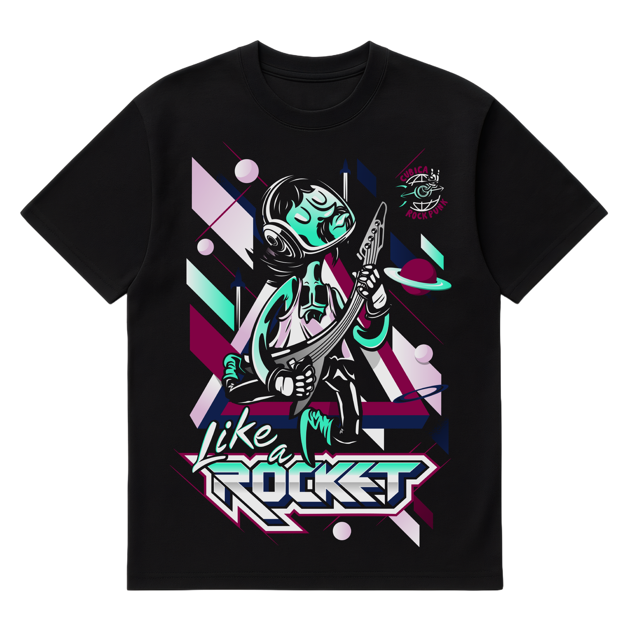 Camiseta Cubica Like A Rocket Rock