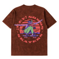 Camiseta Cubica Somos Skates Washed cafe espalda