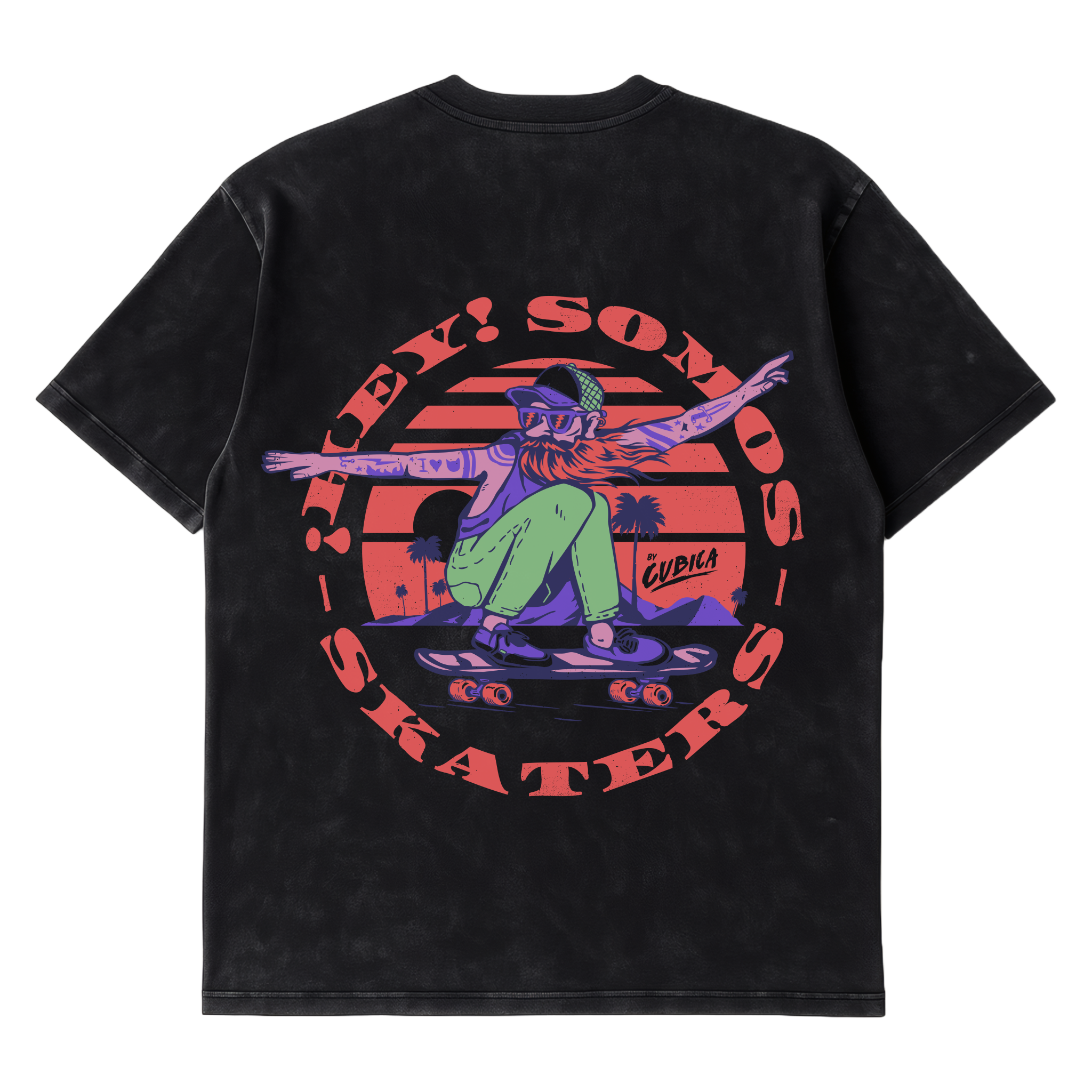 Camiseta Cubica Somos Skaters Washed