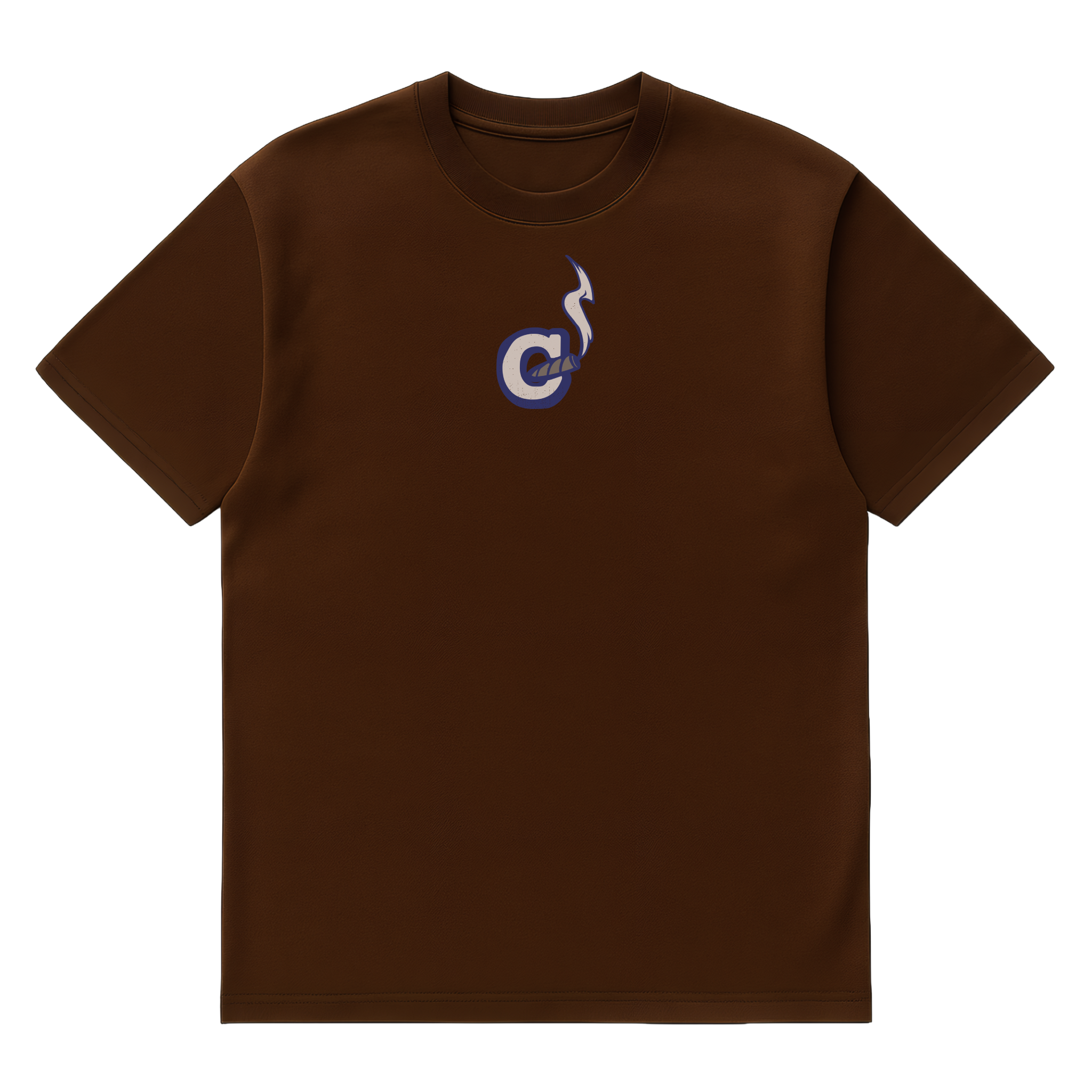 Camiseta Cubica Mas Vale Que Corras frente cafe