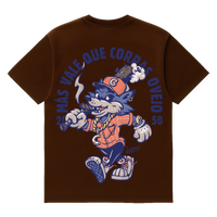 Camiseta Cubica Mas Vale Que Corras espalda cafe