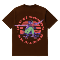 Camiseta Cubica ¡Hey, Somos Skaters! espalda cafe