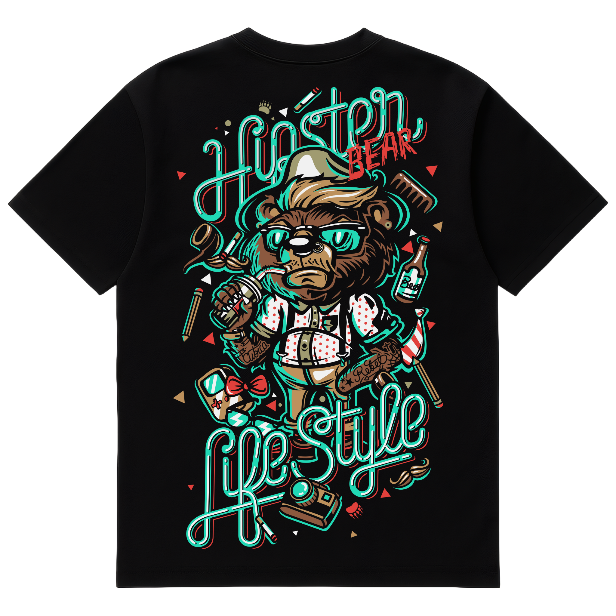 Camiseta Cubica Hipster Bear (COLD)