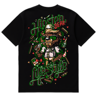 Camiseta Cubica Hipster Bear (GREEN) espalda
