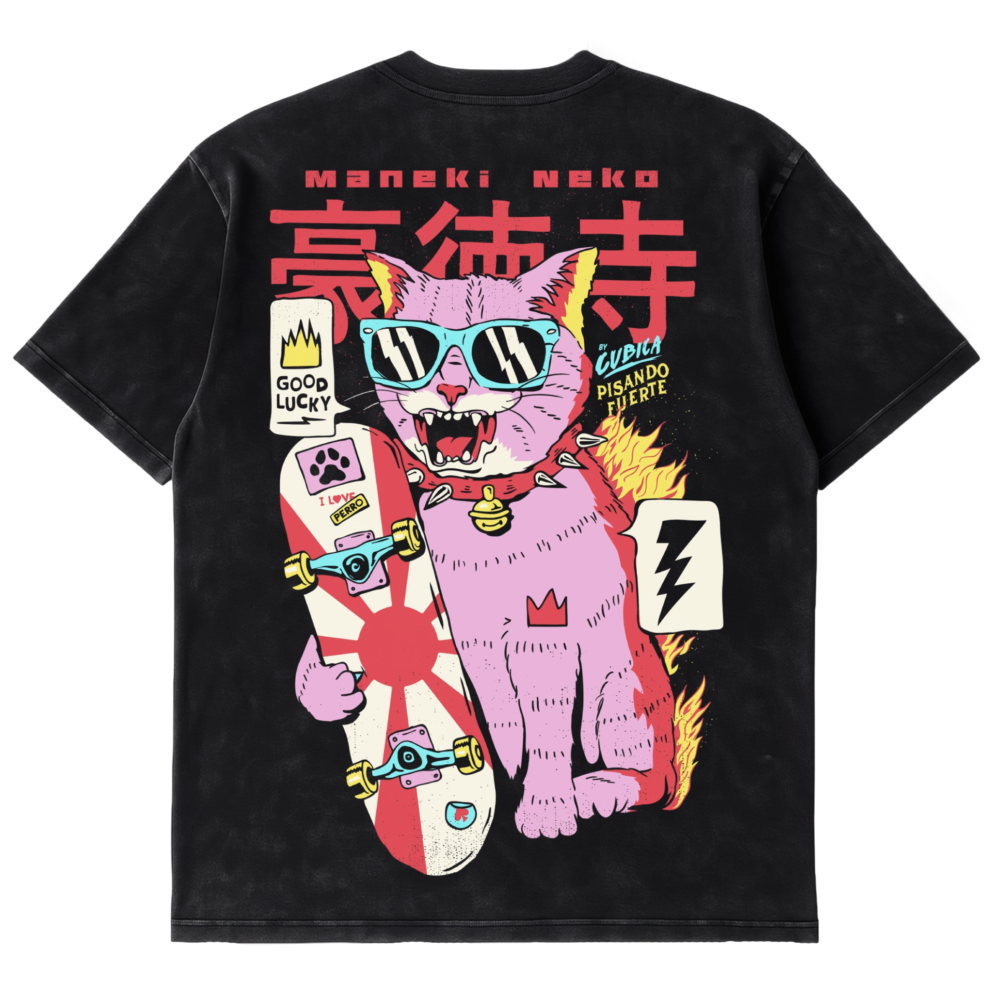 Camiseta Cubica Neon Cat