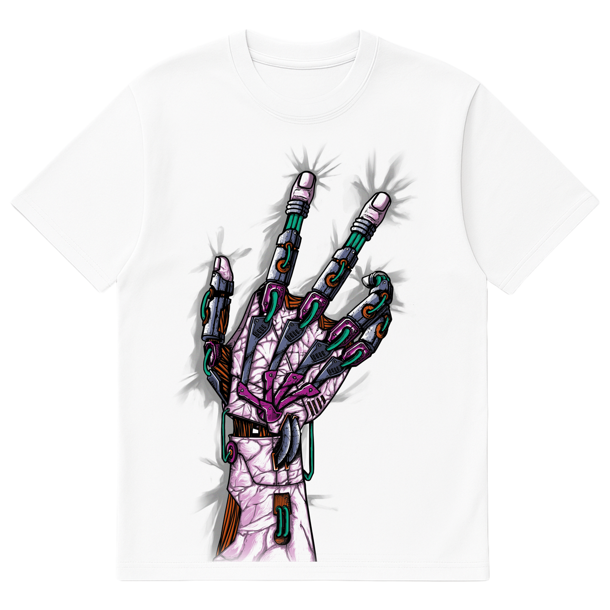 Camiseta Cubica Robot Hand