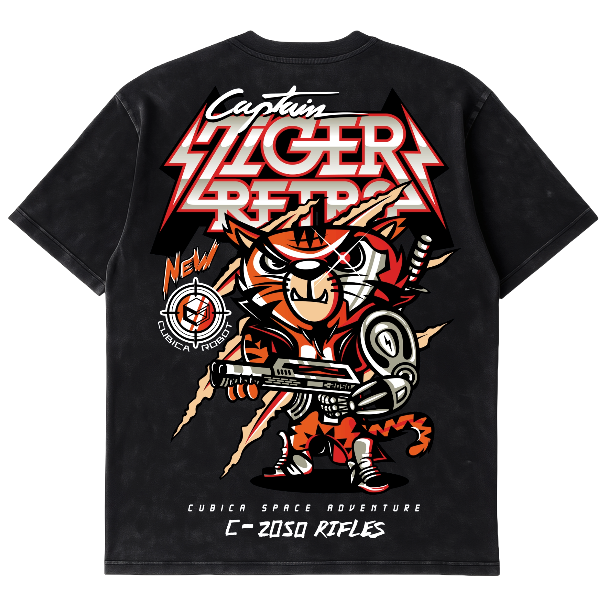 Camiseta Cubica Captain Tiger Retro