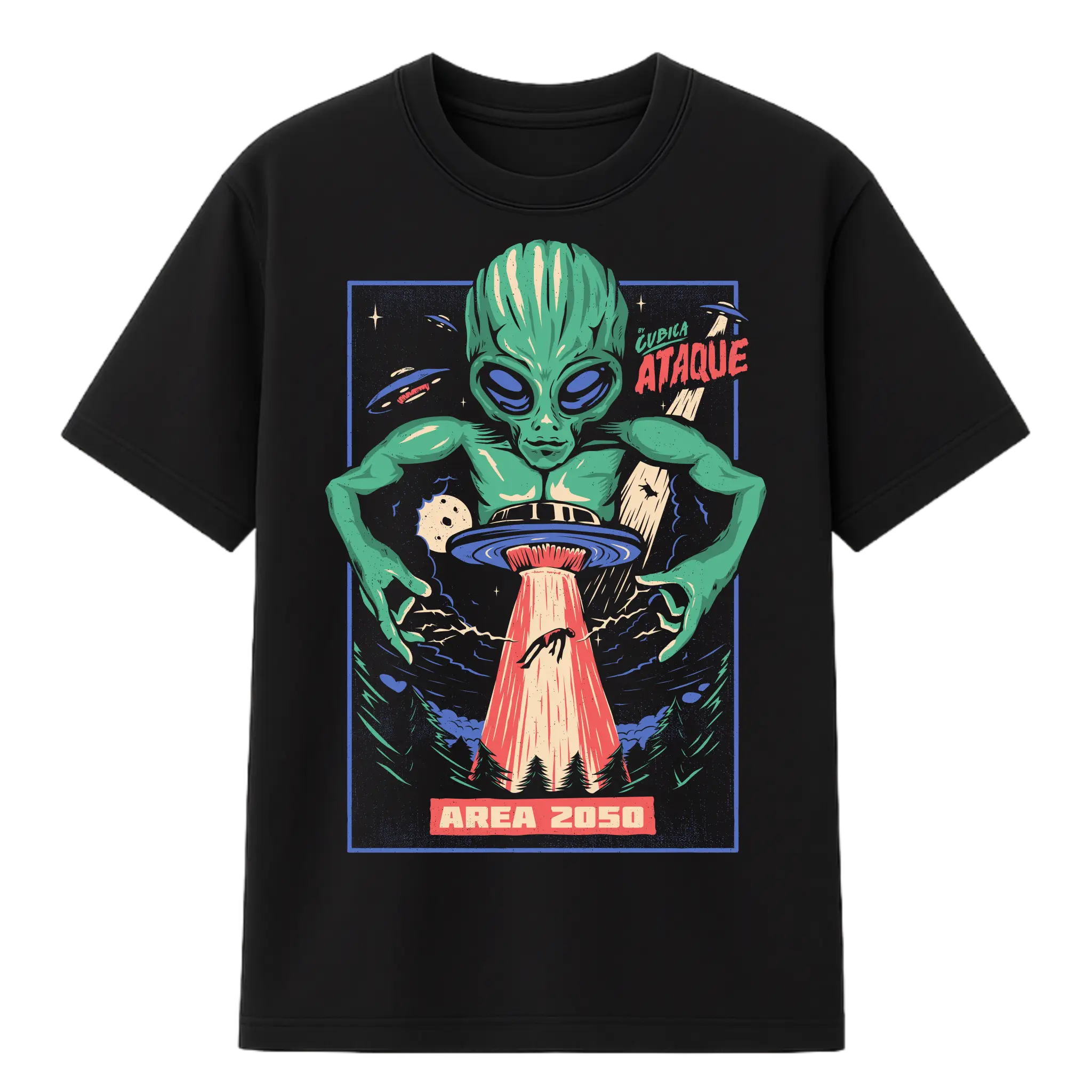 Camiseta Cubica Alien Cubica Ataque Regular (F)