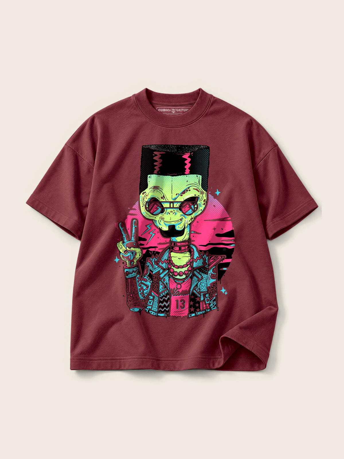 Alien In Miami · Camiseta Semi Oversize con Cortes 410g — Imagen del producto 11