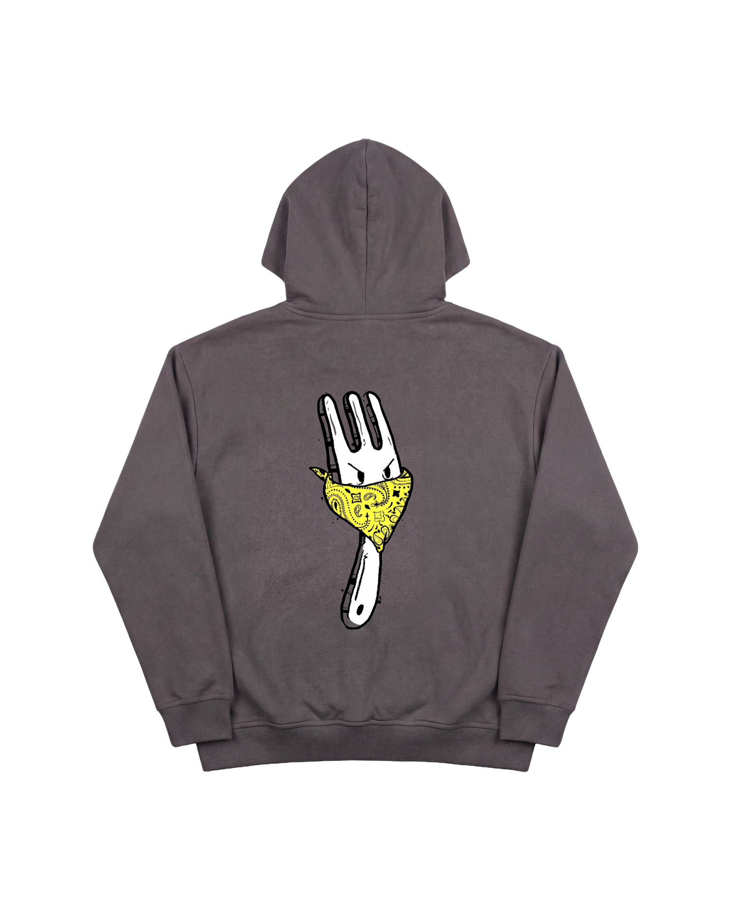Angry Fork Hoodie 410 Gris Oscuro Cubica