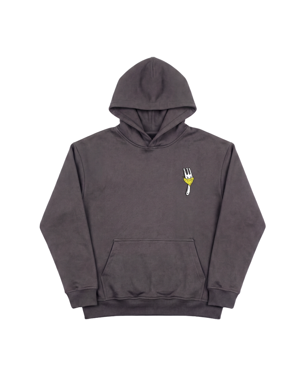 Angry Fork Hoodie 410 Gris Oscuro Cubica