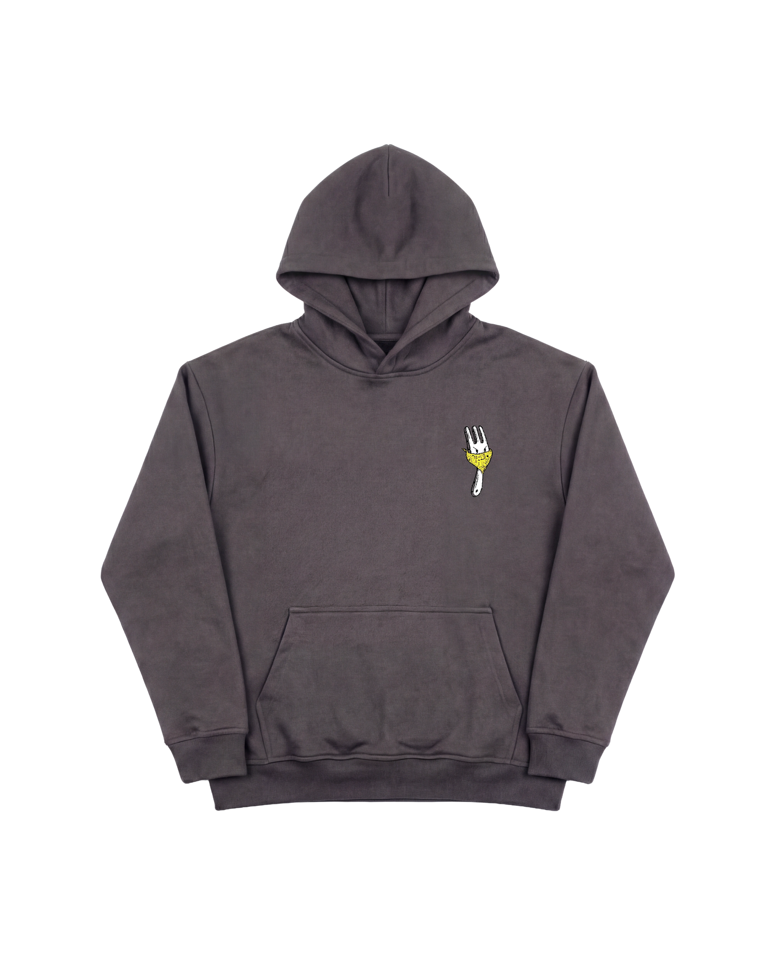 Angry Fork Hoodie 410 Gris Oscuro Cubica