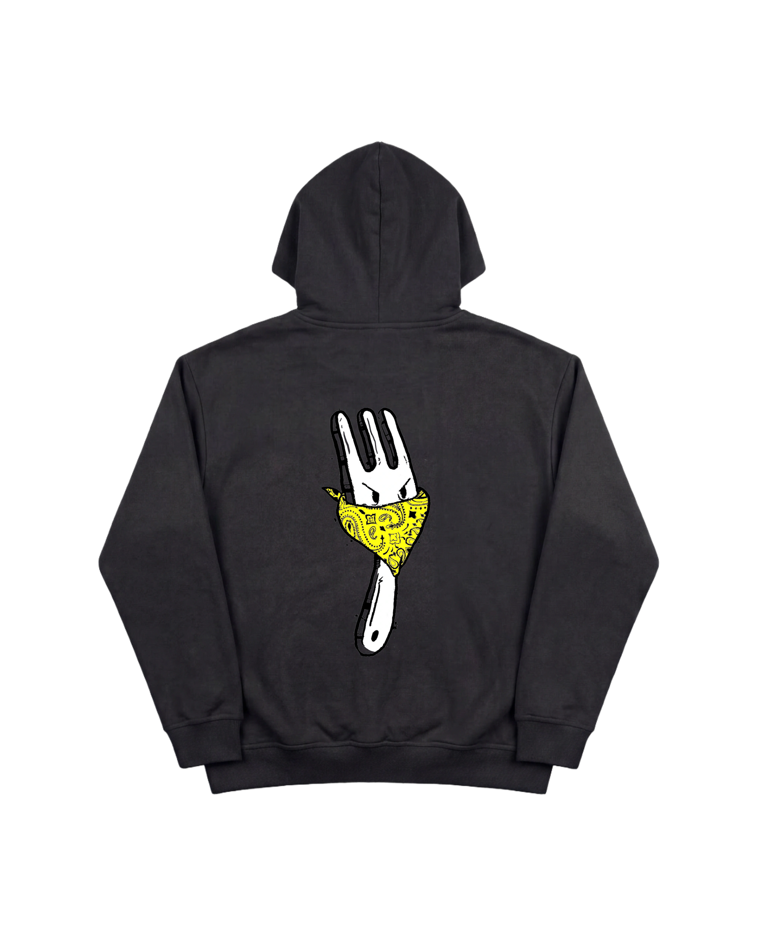 Angry Fork Hoodie 410 Negro Cubica