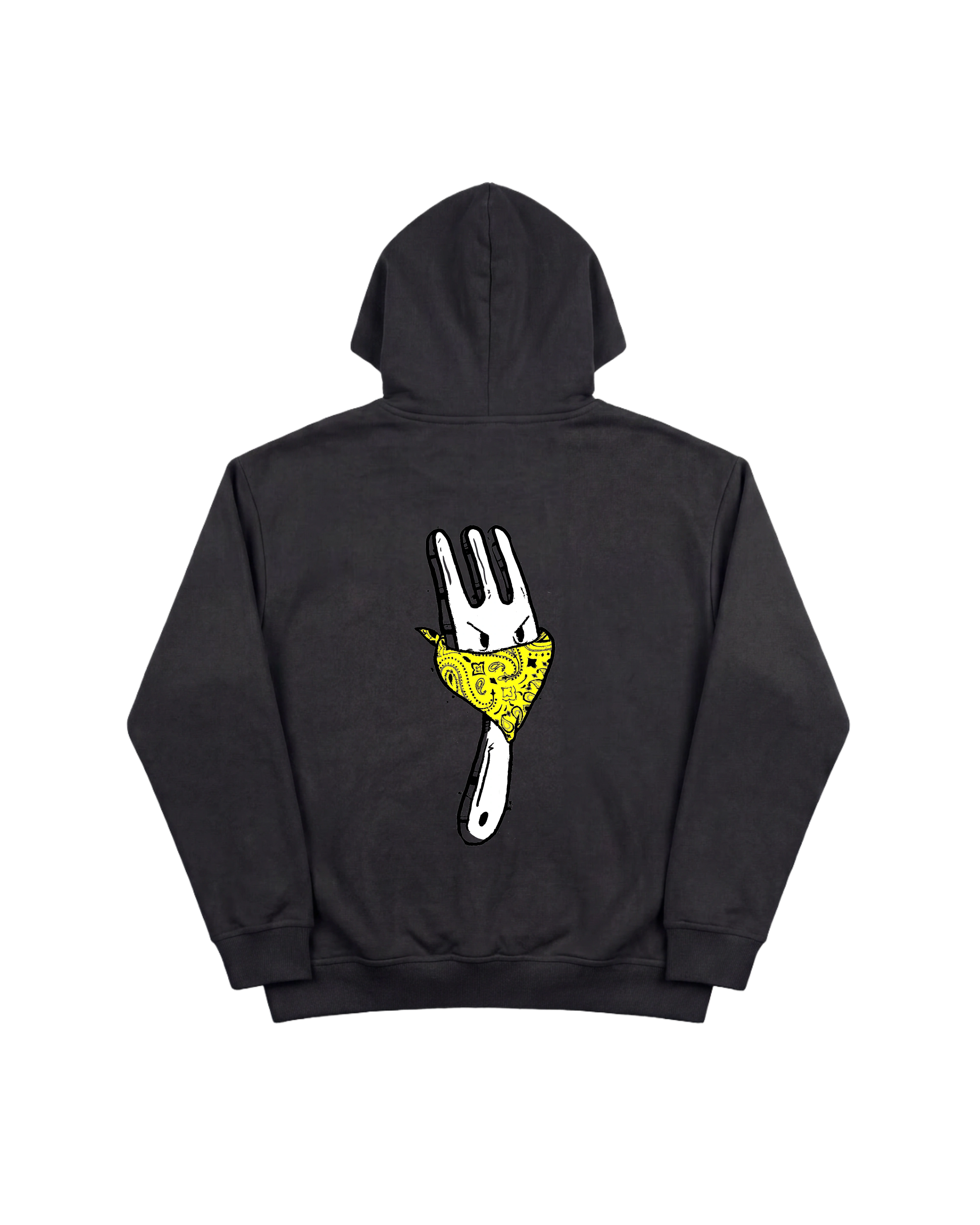Angry Fork Hoodie 410 Negro Cubica