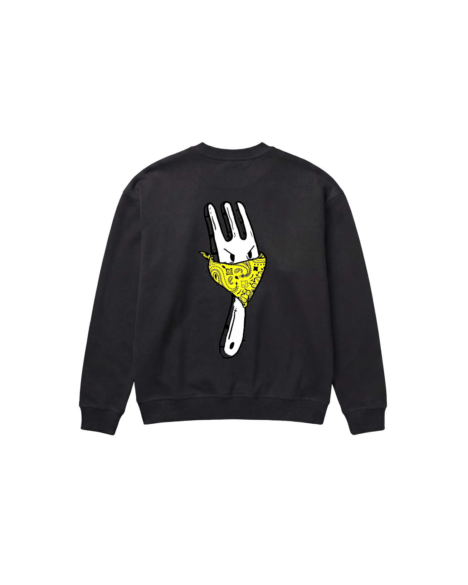 Angry Fork Sweatshirt 410 Negro Cubica