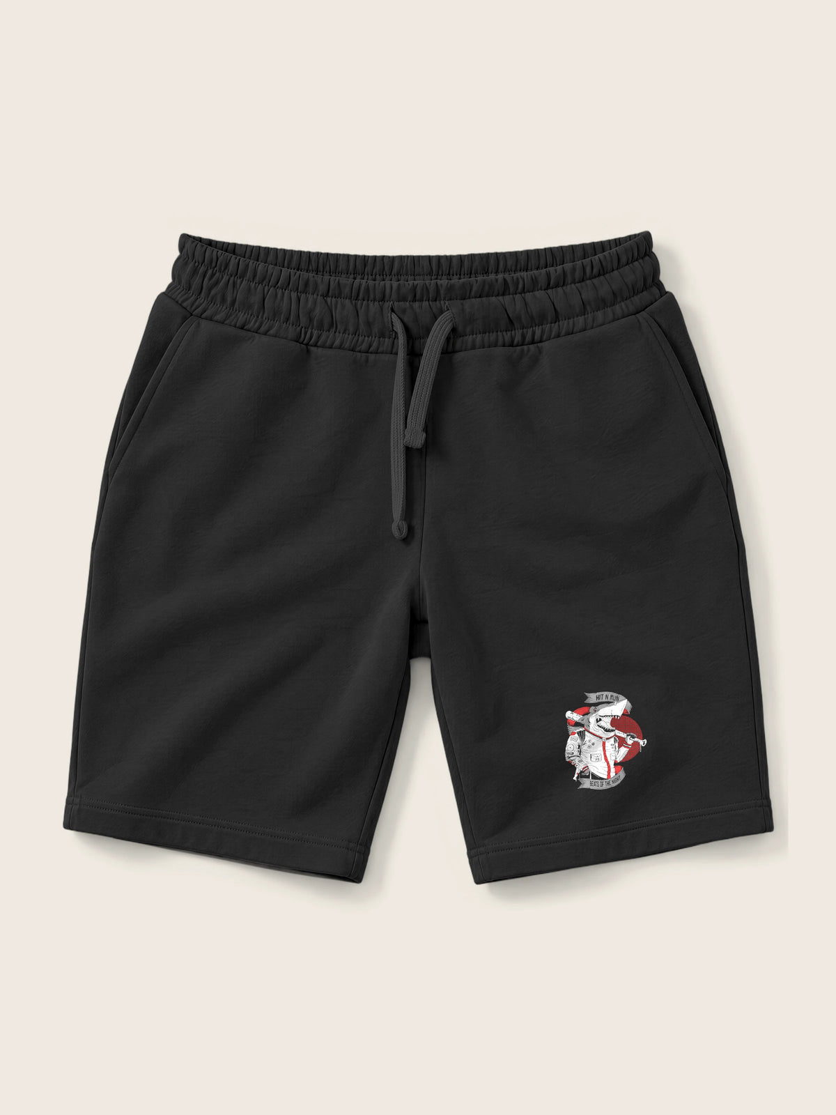 Baseball Shark · Pantaloneta 410g Negro, negro, estampado bolsillo, vista frontal