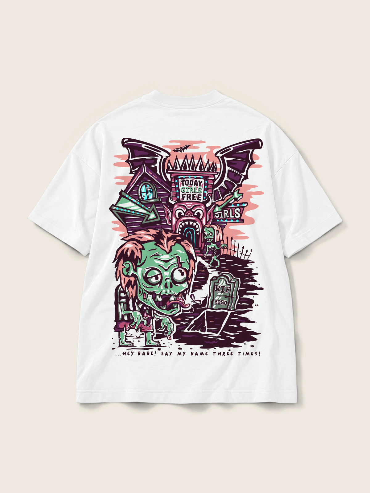 Beetlejuice · Camiseta Semi Oversize 250g Blanco — Imagen del producto 3