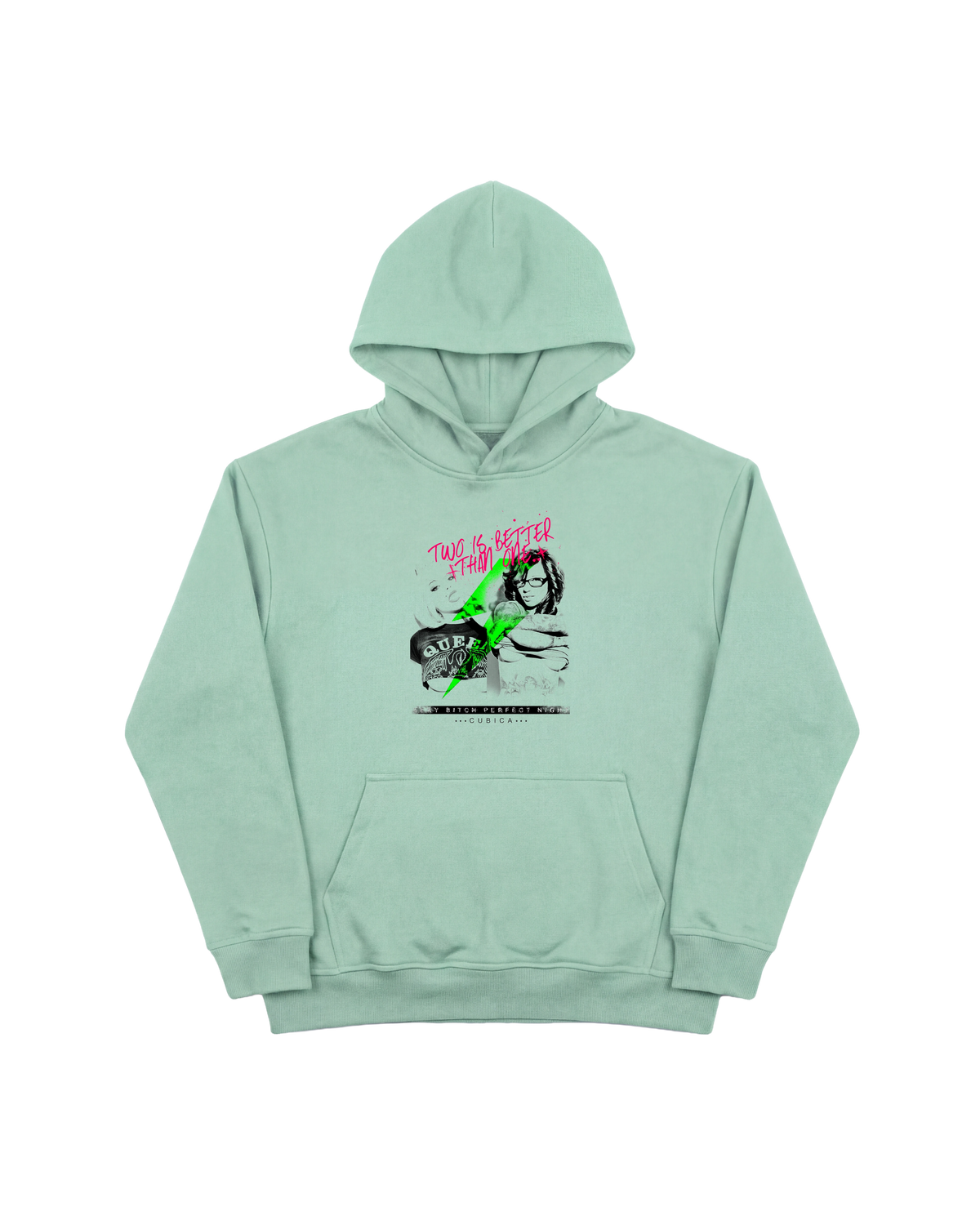 Better Two Hoodie 410 Verde Menta Cubica