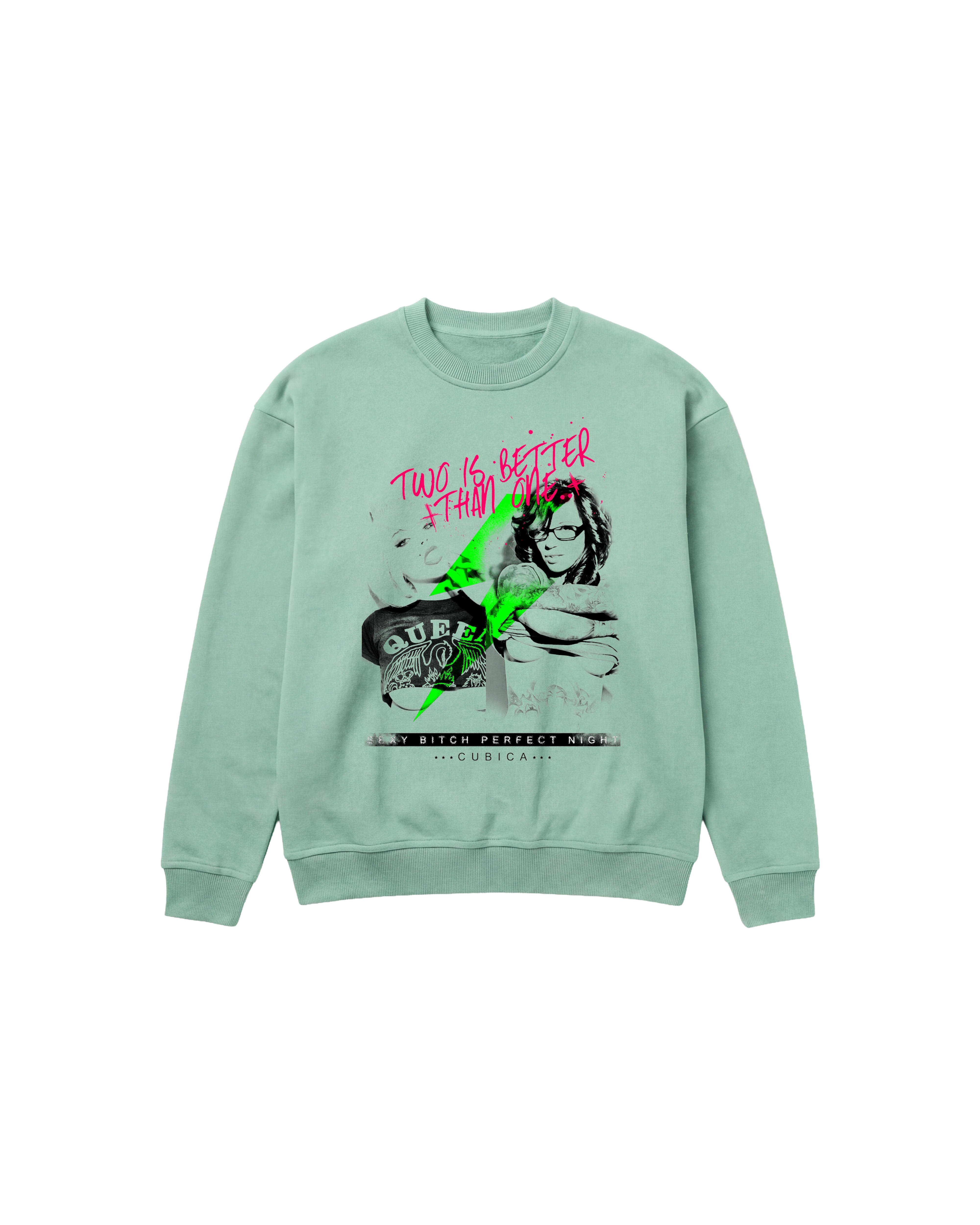 Better Two Sweatshirt 410 Verde Menta Cubica