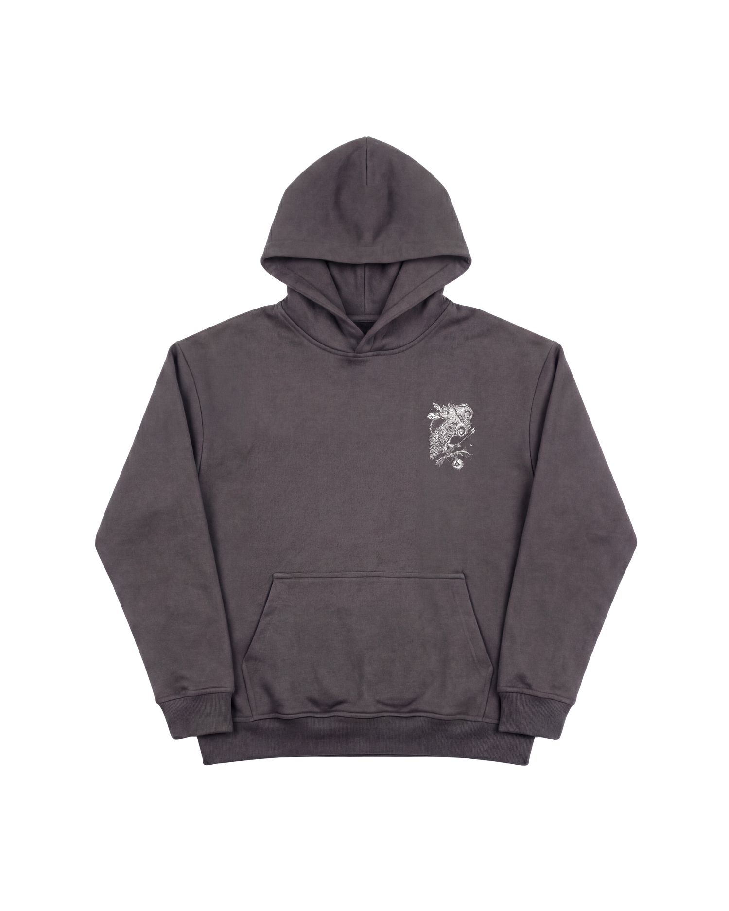 Big Owl Hoodie 410 Gris Oscuro Cubica