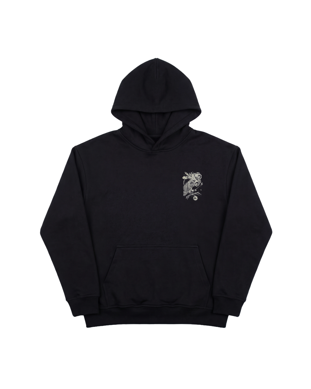 Big Owl Hoodie 410 Negro Cubica